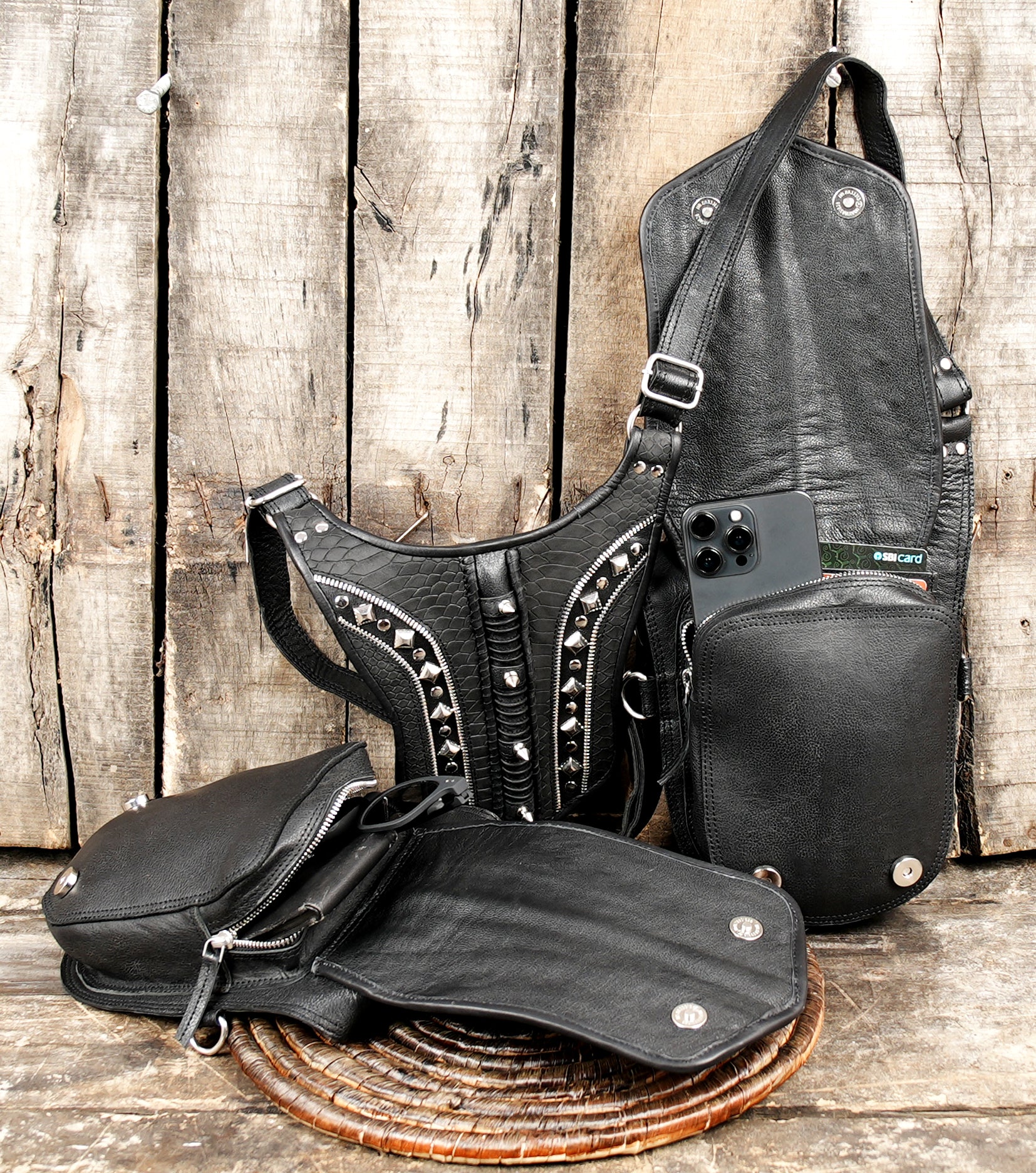 Steampunk Shoulder Harness Bag Wallet Pouch for Costume Outdoor bag with storage 