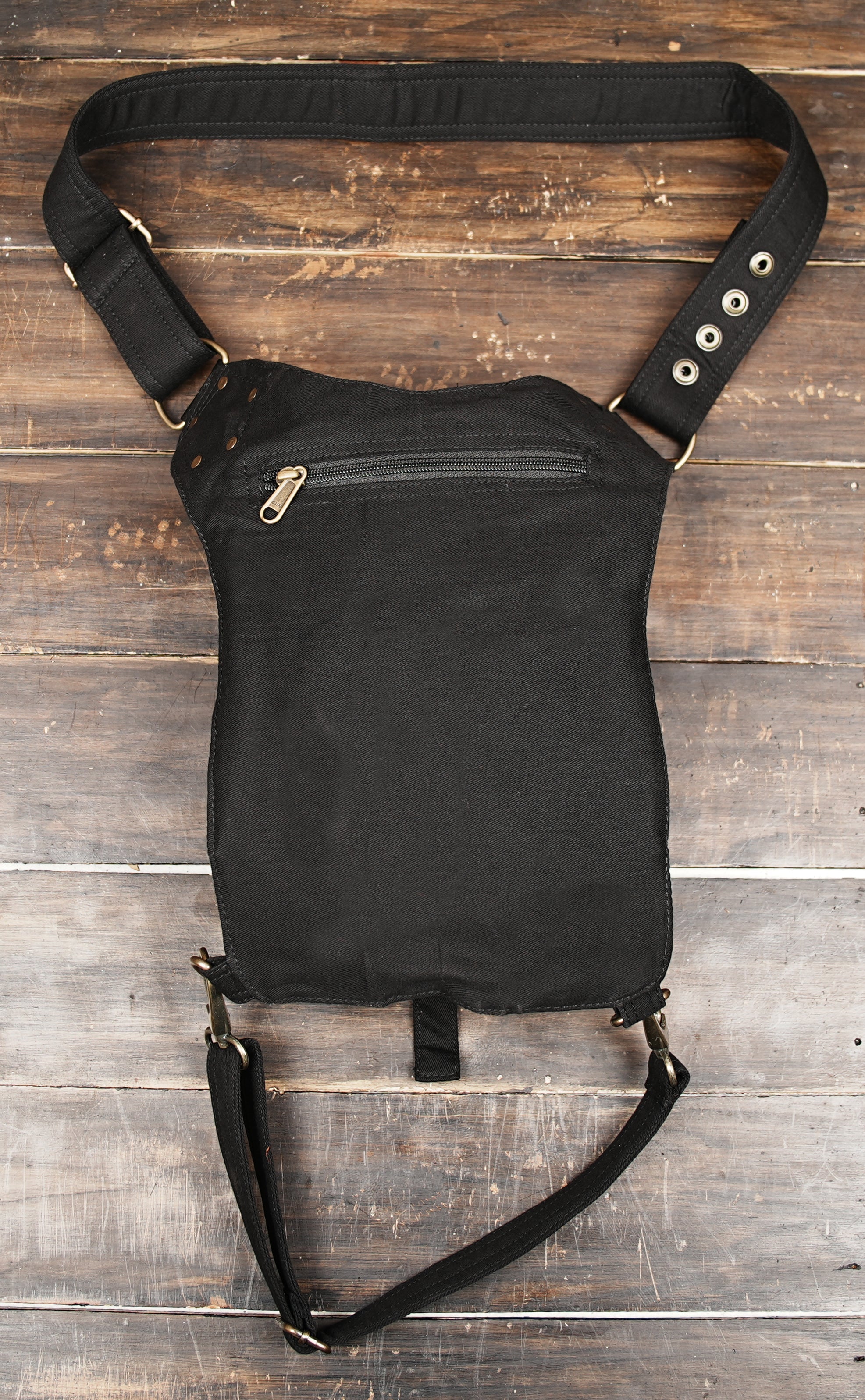 Festival cotton waist bag with utility design