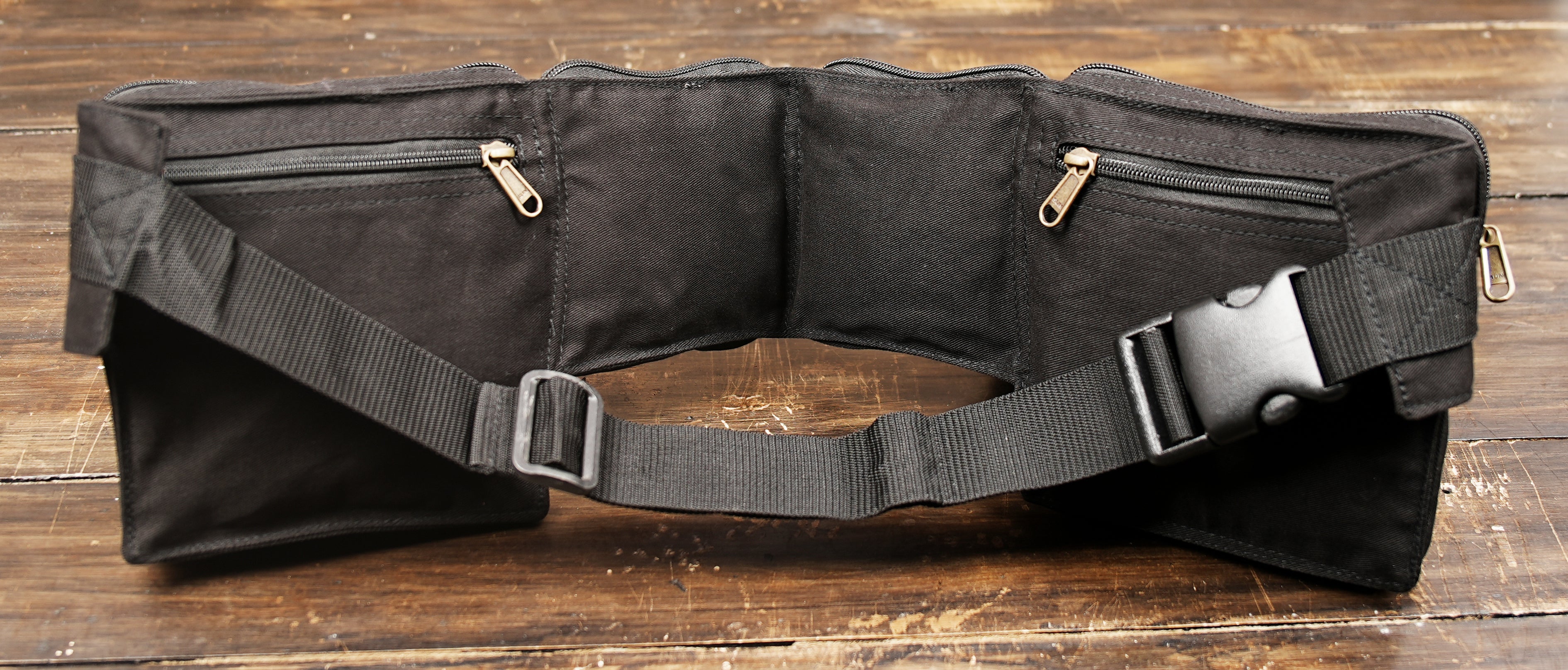Black festival utility belt bag with storage space