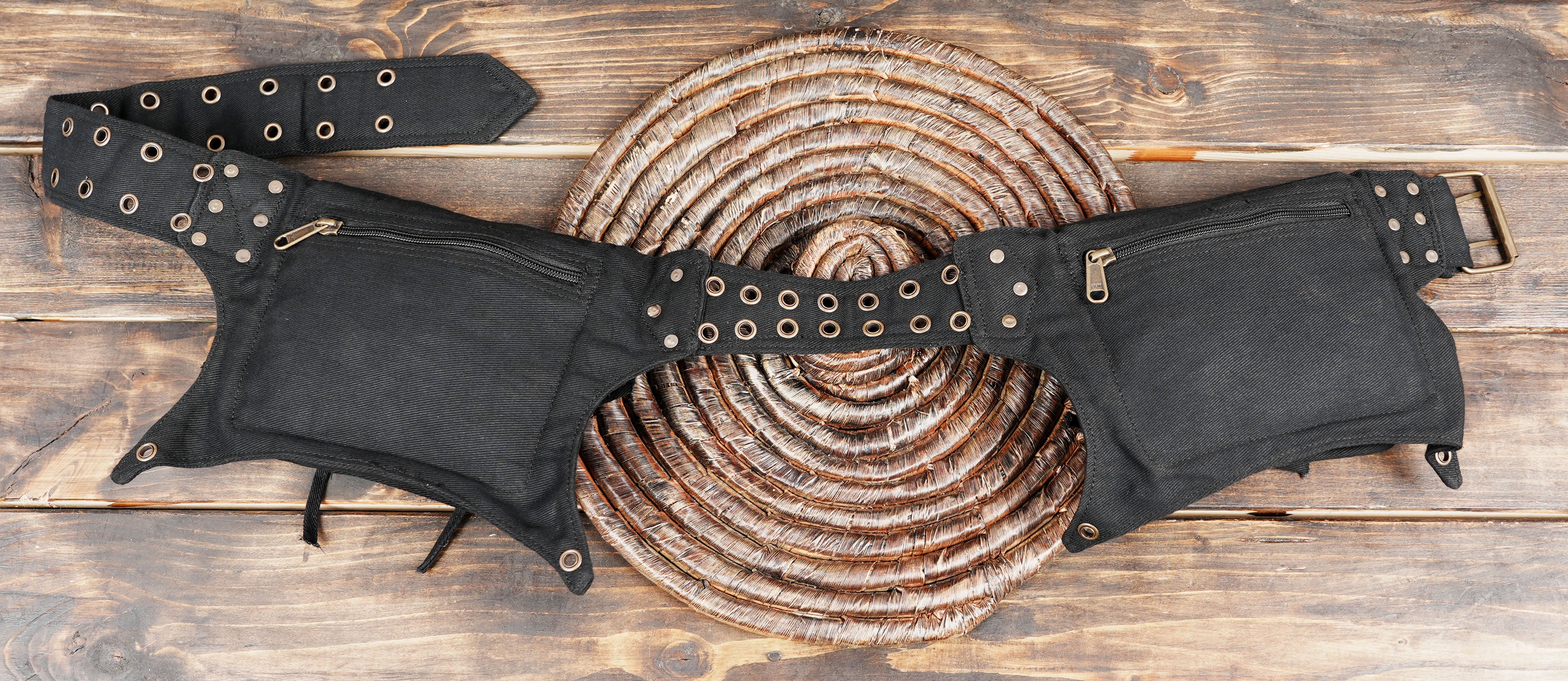 festival style fabric holster bag with lace design and secure closures