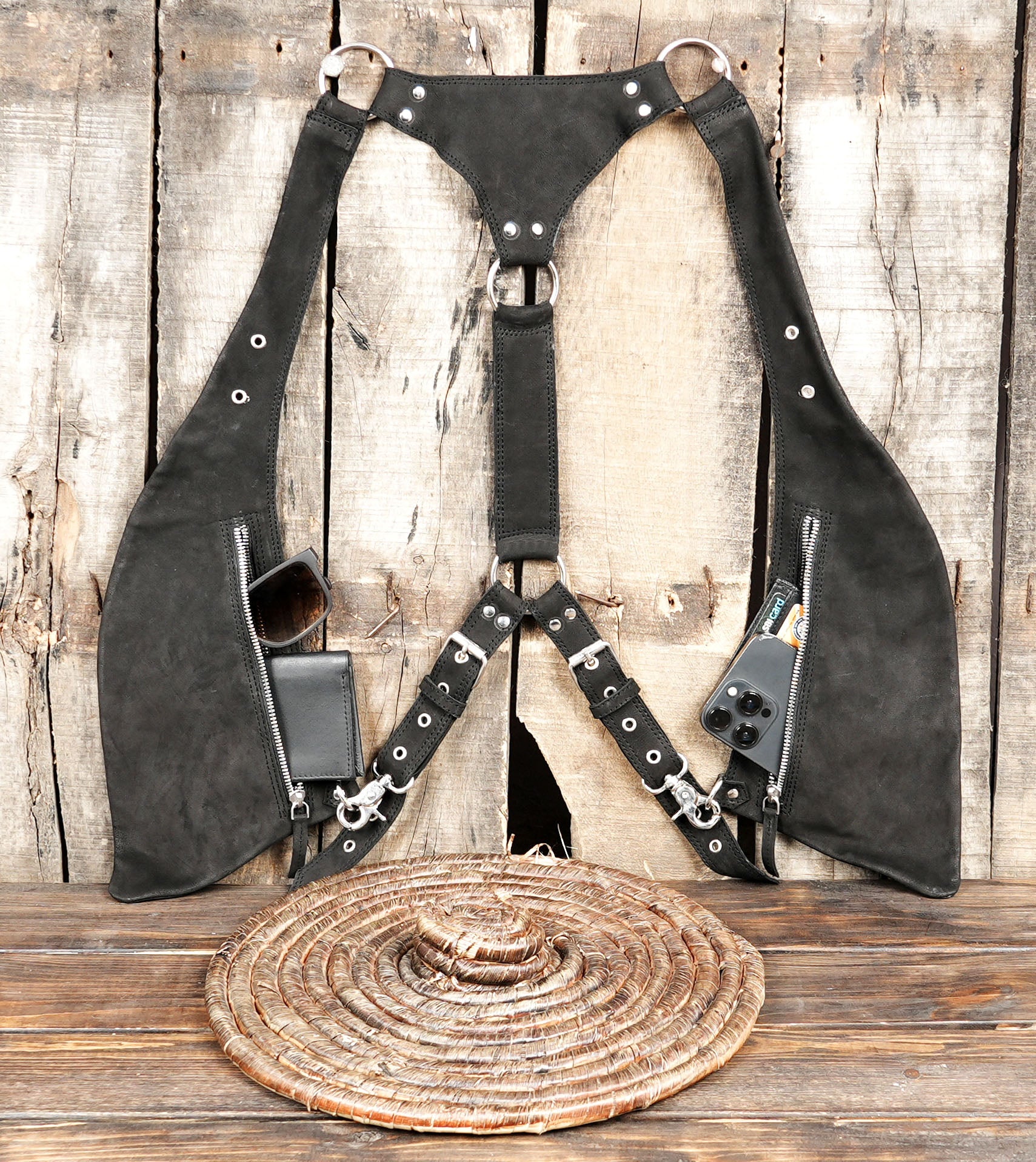 Black Leather Shoulder Holster Belt Handmade (LT-NS-HLS-6030)