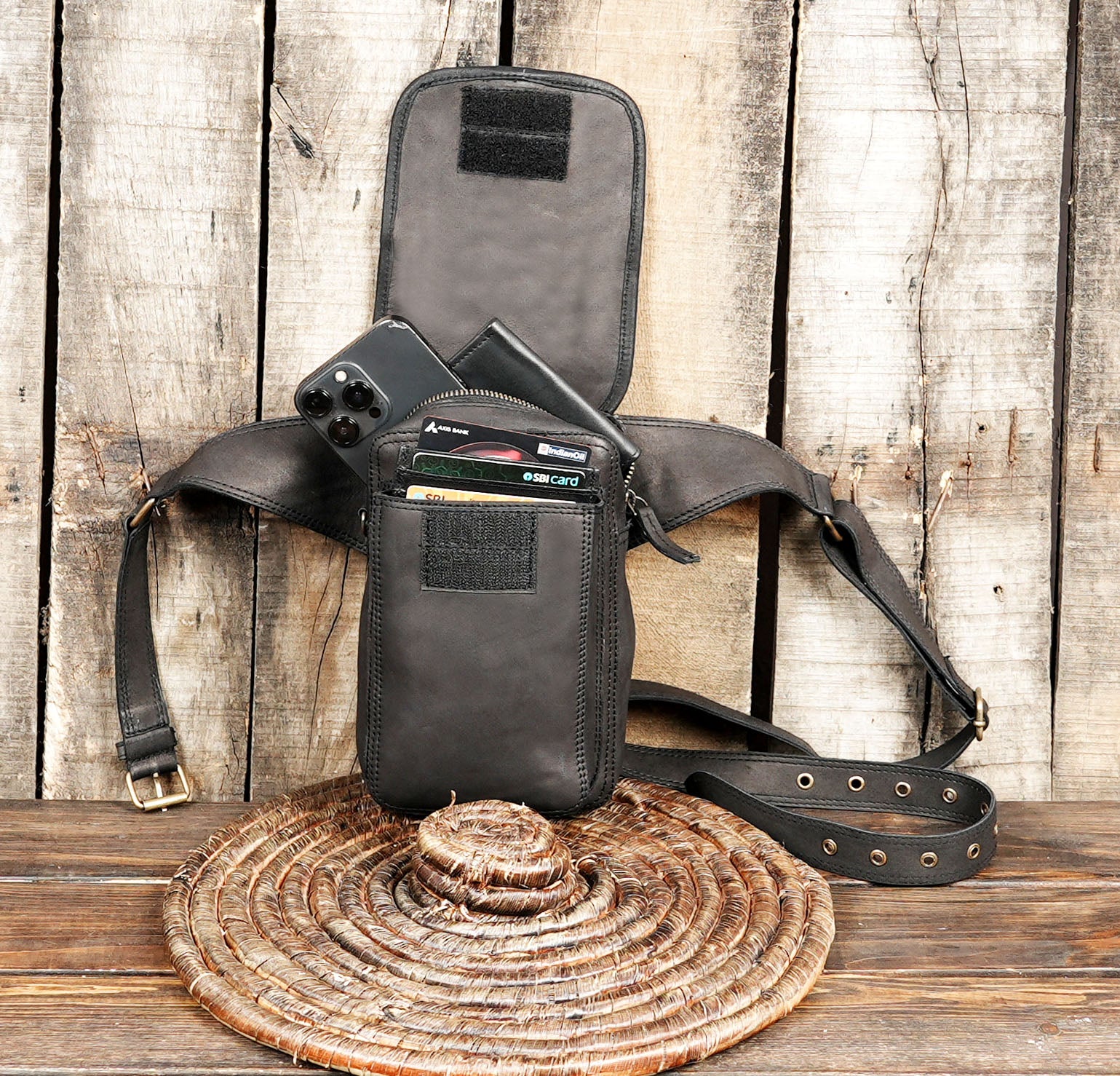 This Handmade Leather Waist Belt is a stylish and functional accessory, perfect for keeping essentials secure while on the go.