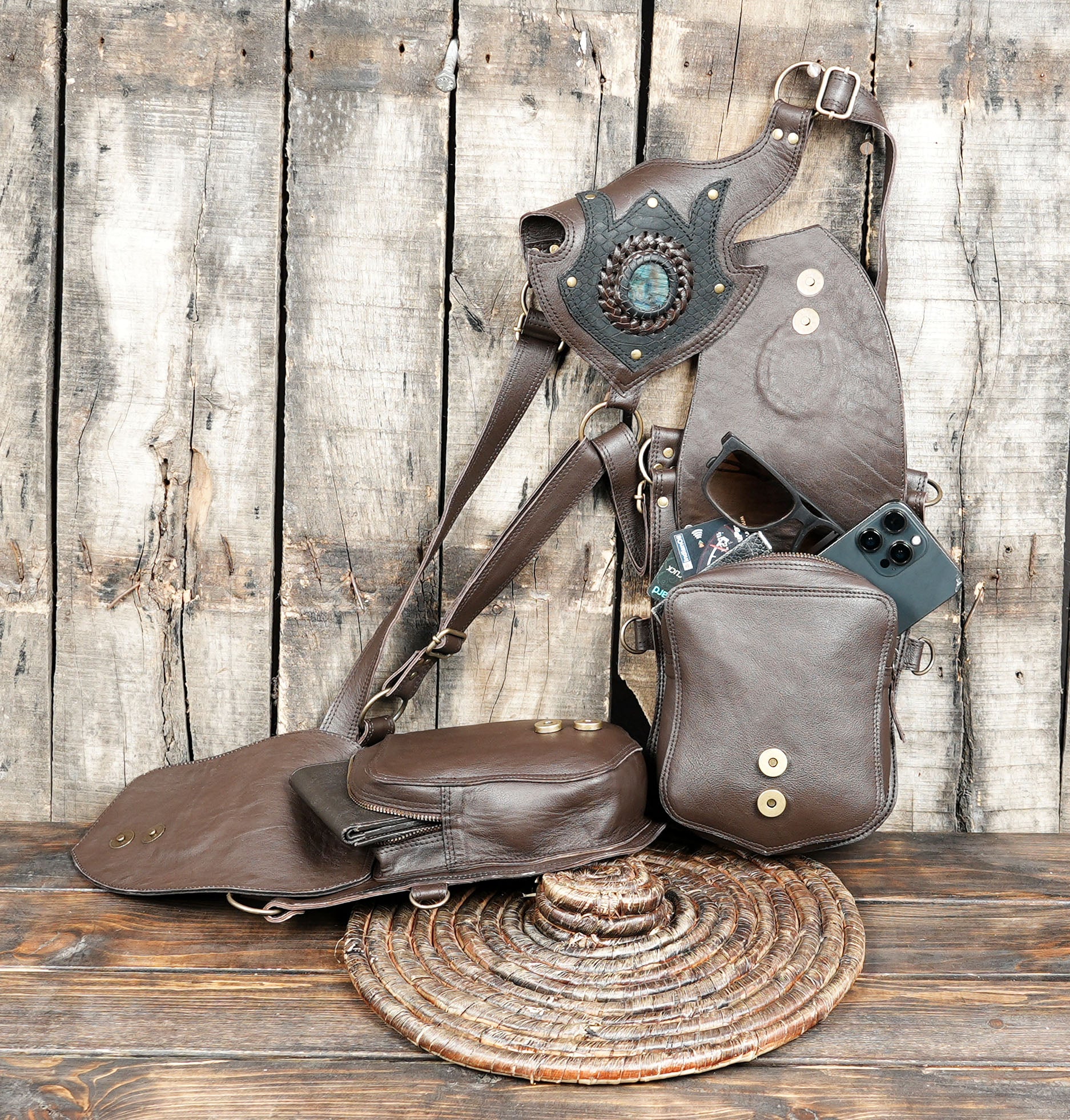 Handmade from high-quality brown & black leather