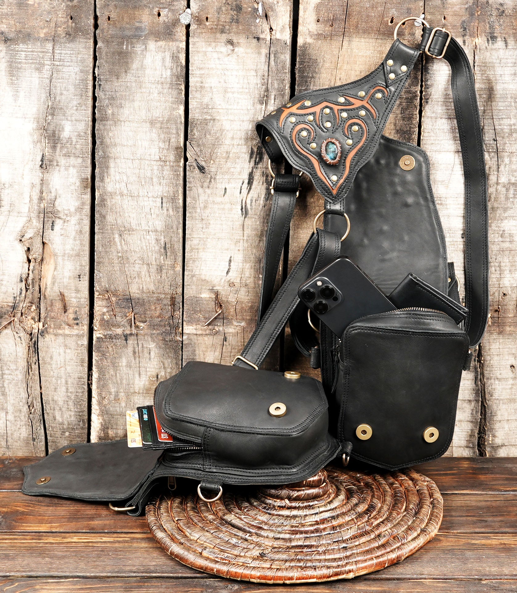 Artisan festival leather utility holster USA