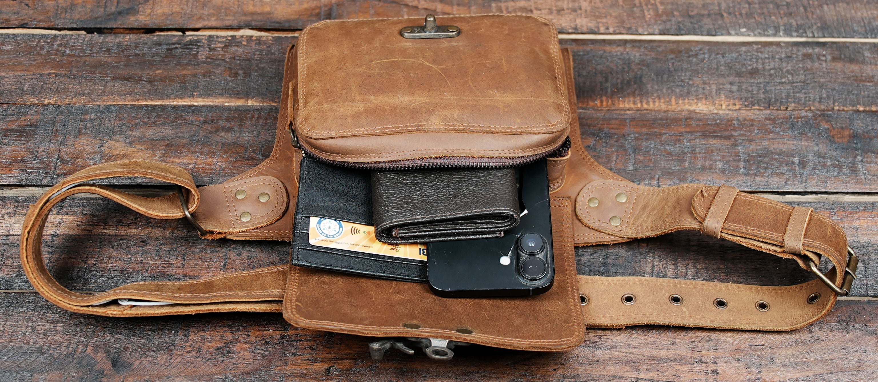 100% handmade from premium brown leather