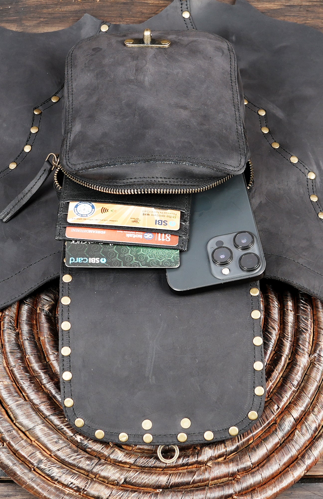 Durable genuine leather ensures long-lasting wear and unique vintage character