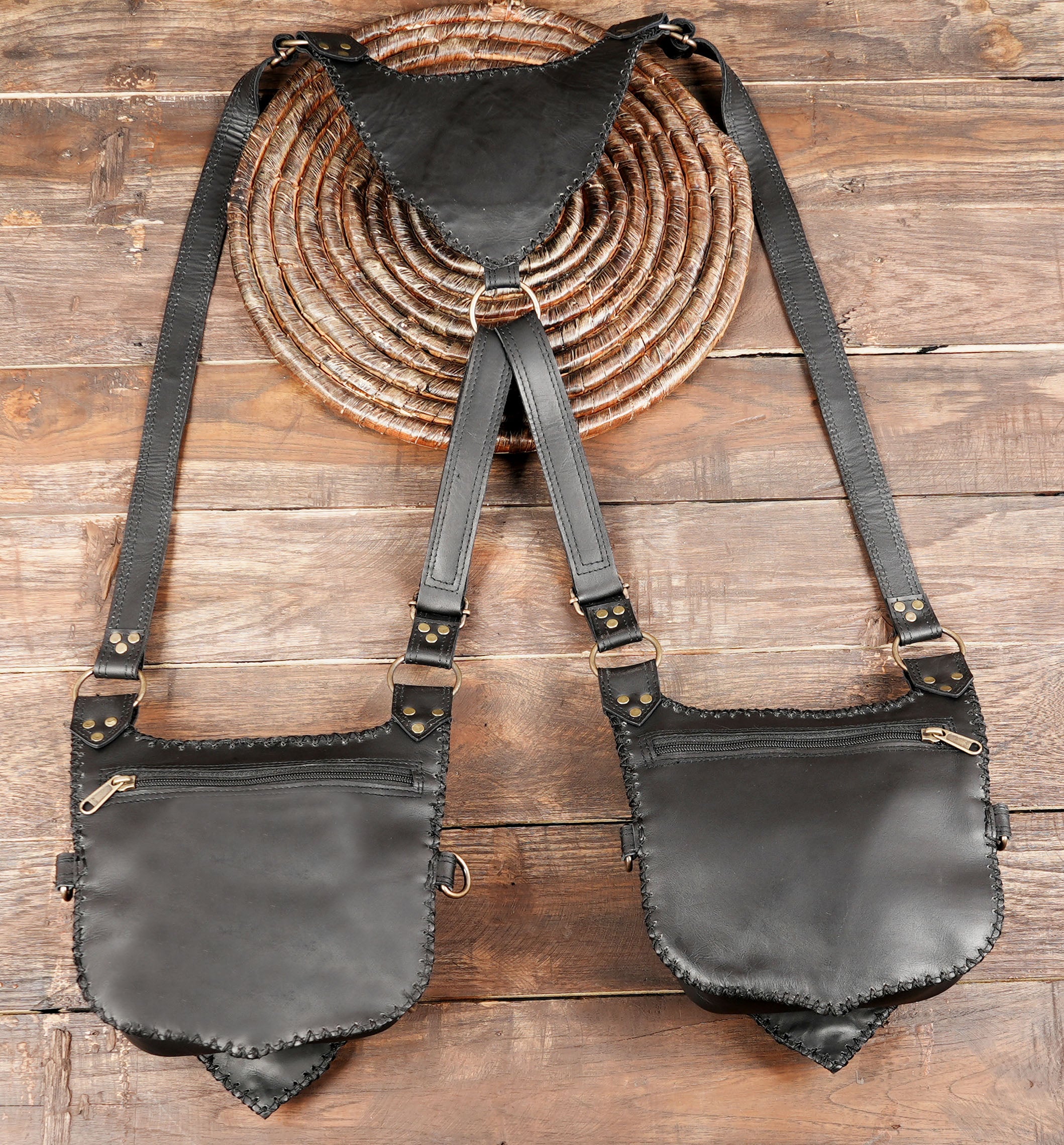 leather holster with laborite gems stone