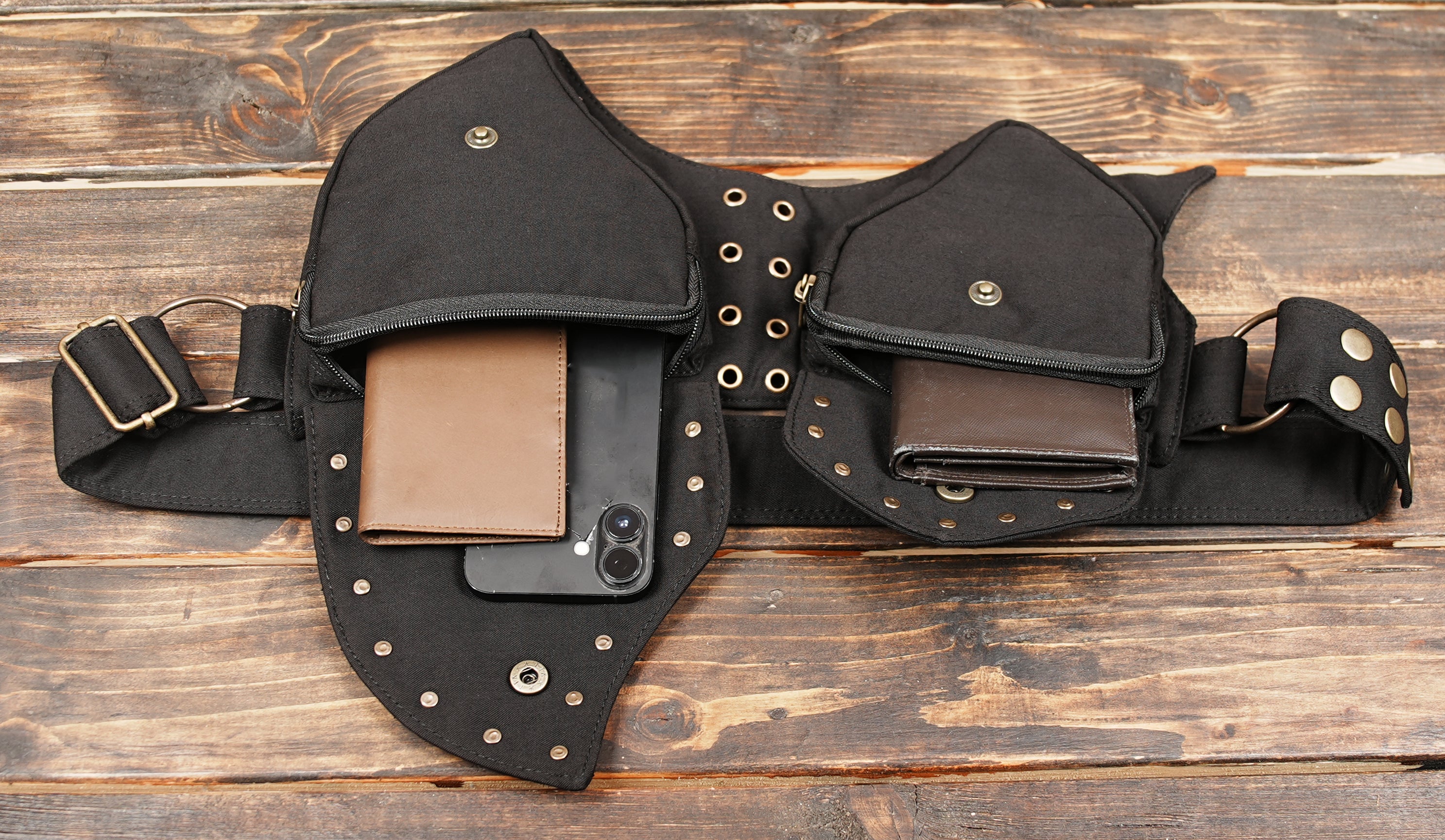 Unisex gothic waist bag for concerts and raves