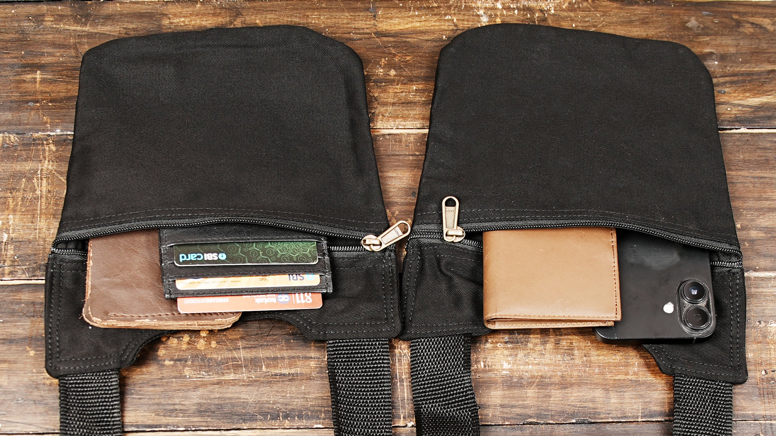 wearable leather bag, holster vest bag