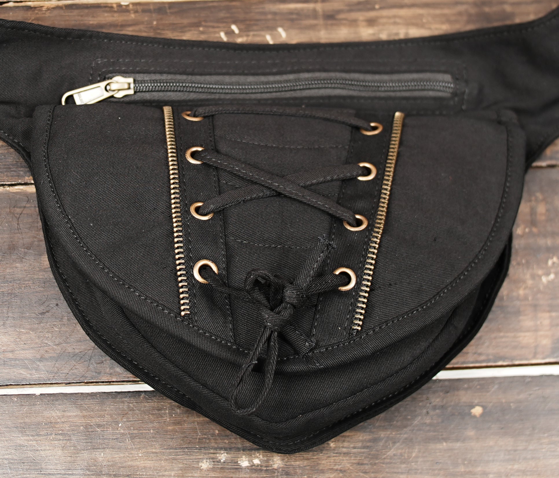 Leather Waist and Shoulder Bag, Black Utility Leg Bag and Holster, Crossbody Goth Tech wear Pack