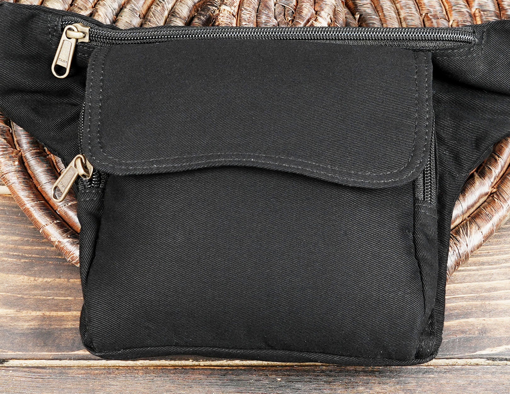 Handmade unisex canvas belt pouch for festivals and travel