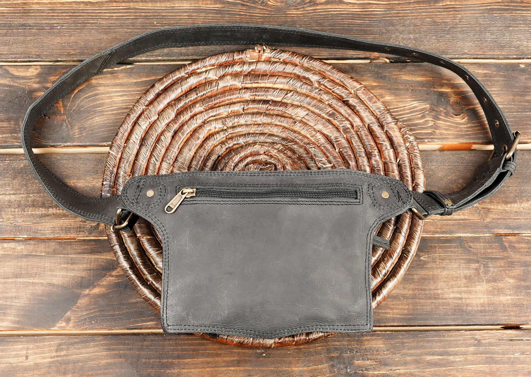 gothic leather waist pack