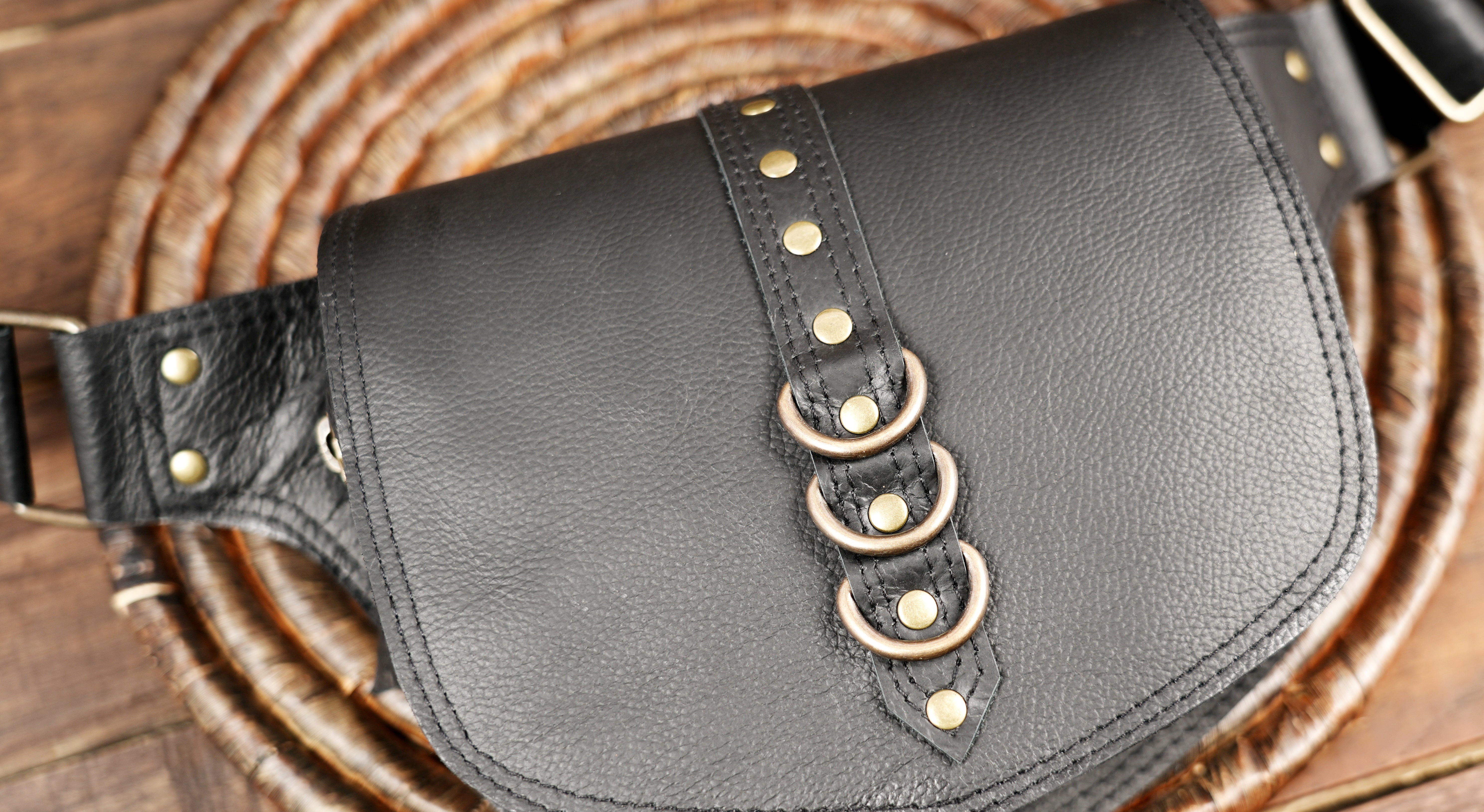 Handmade Leather Waist Bag with Adjustable Belt, Festival Utility Bag and Fanny Pack, Leather Hip Bag, Utility Belt Pouch