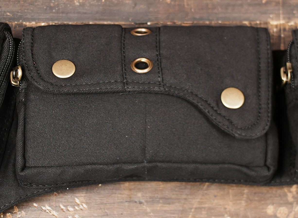 Utility belt showing phone and wallet storage
