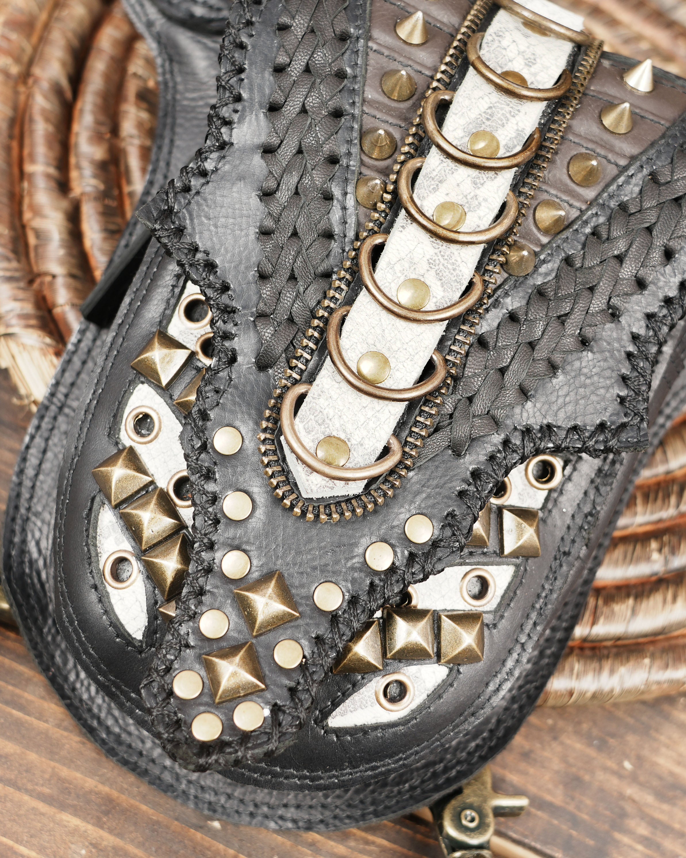 Handmade Black Leather Holster Belt Steampunk Leather (LT-AB-WBTS-6001)