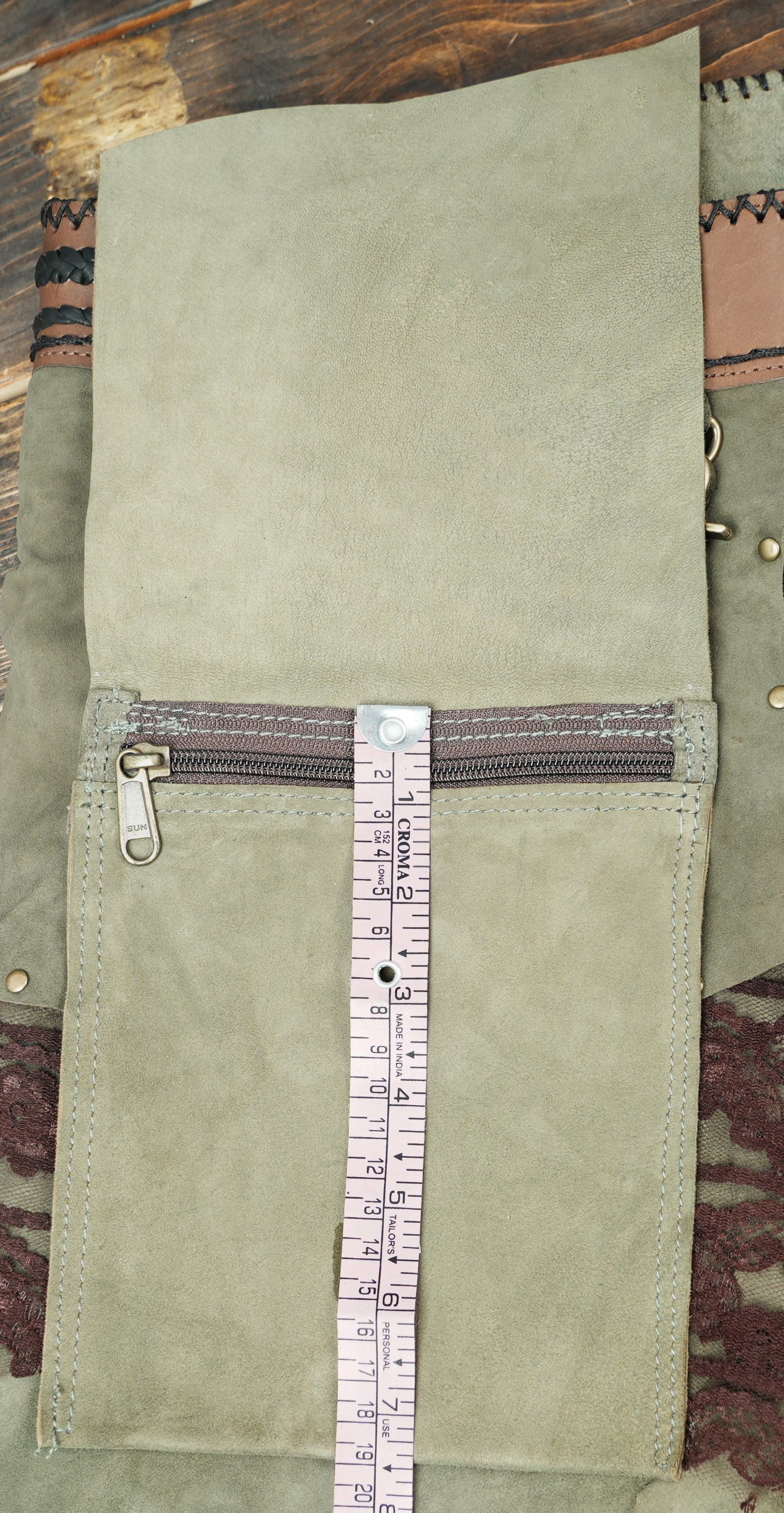 Custom leather skirt with detachable side pocket