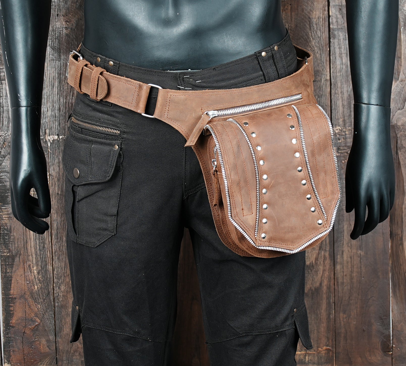 Handmade Leather Festival Hip Belt – Tribal, Gothic, Renaissance & Burning Man Fashion