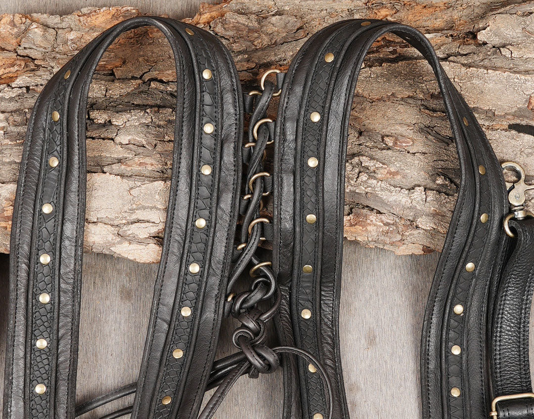 Dual pouch leather harness for festival and everyday carry