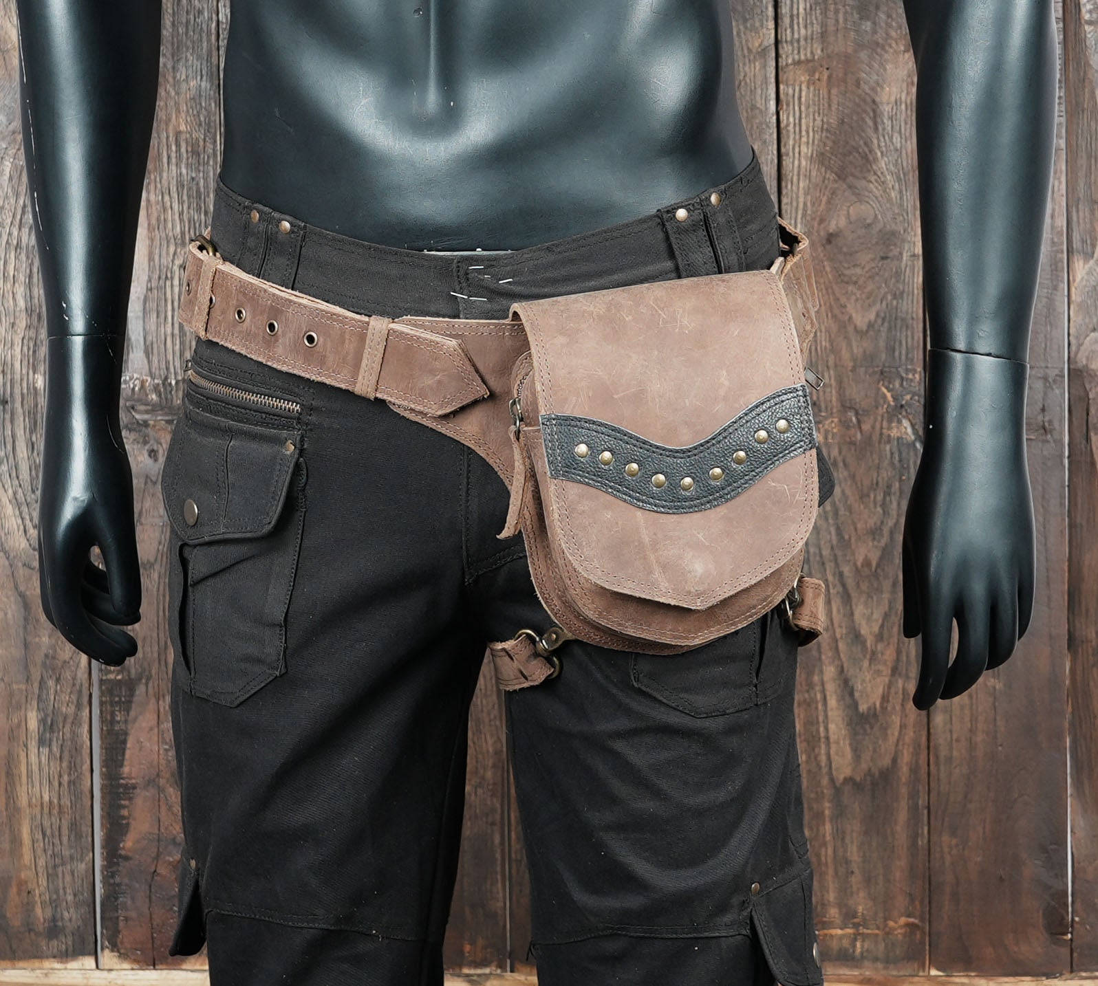 Handmade from genuine leather with rustic finish