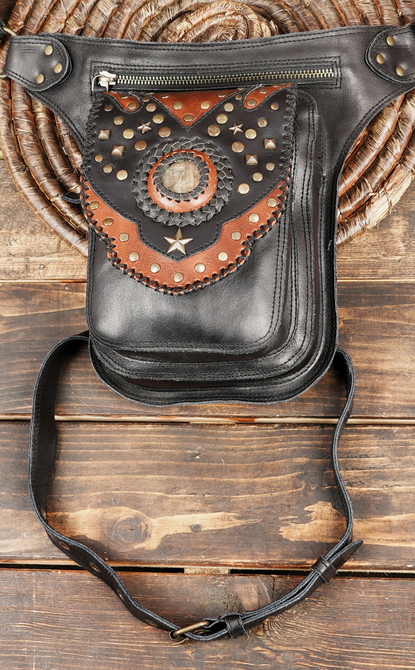Steampunk Waist & Thigh Pouch Festival Utility Leather Bag