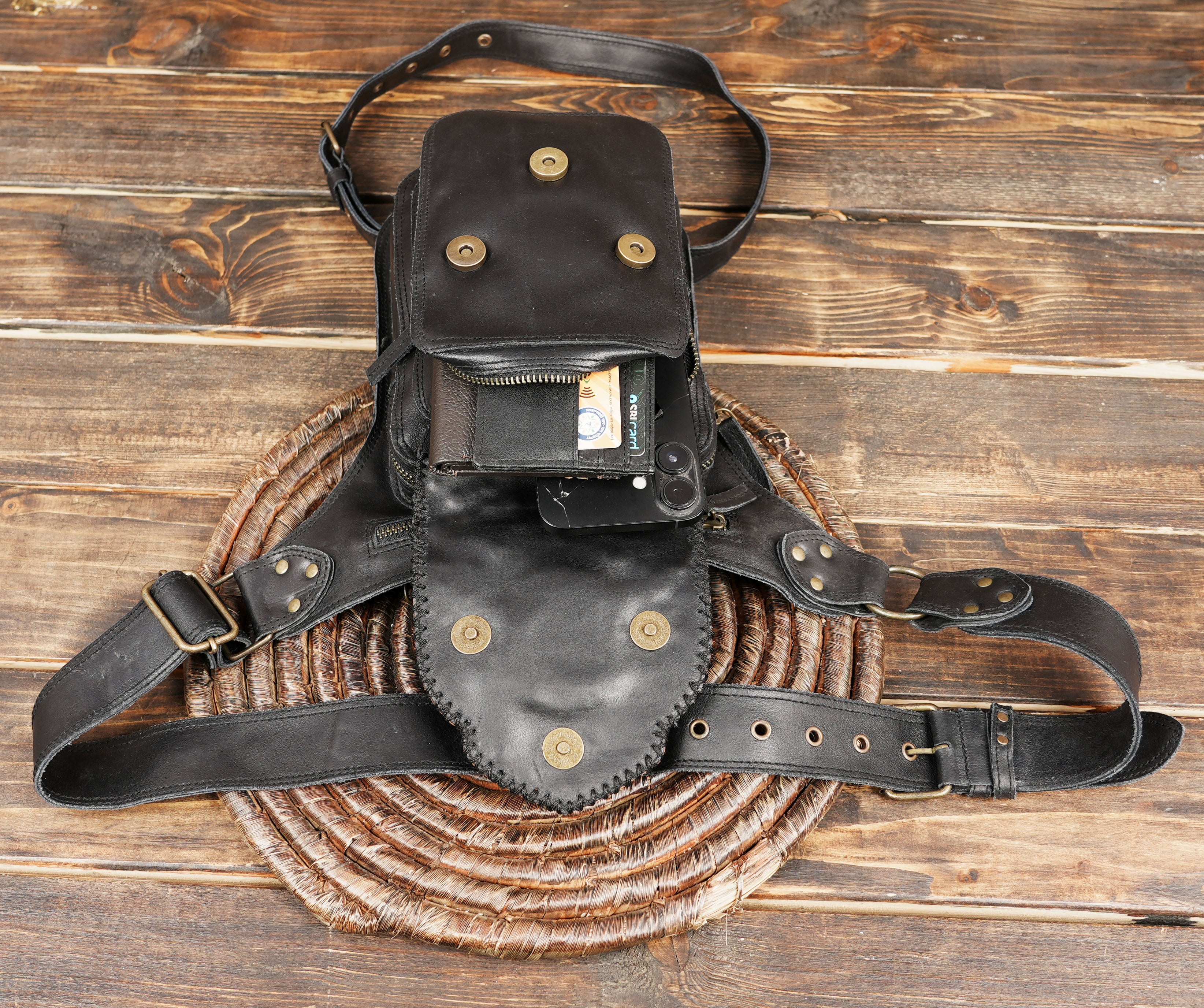 Vintage Studded Leather Thigh Belt – Festival Waist Belt