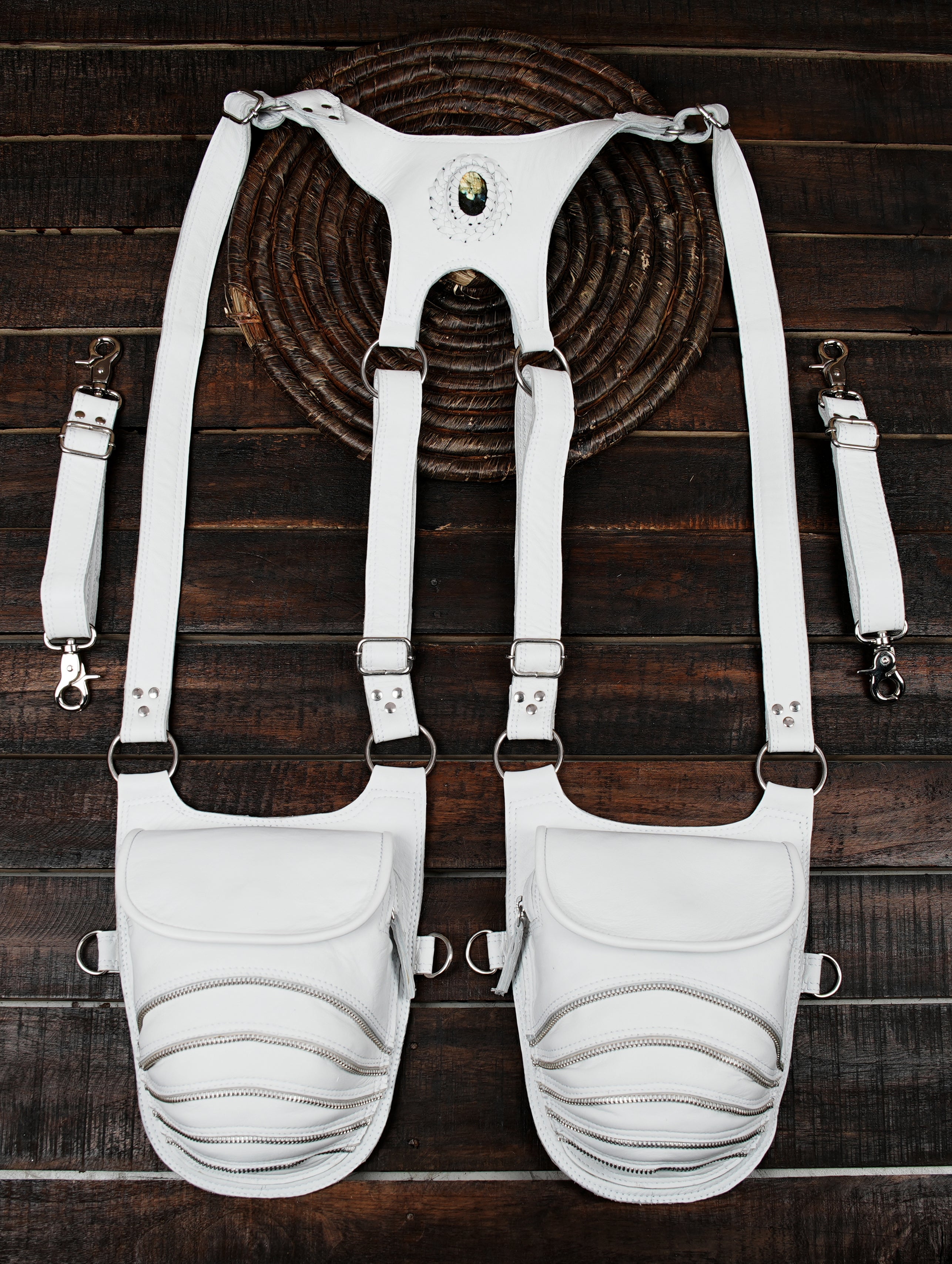 Leather Holster Bag, festival shoulder holster, pocket bags, circus costume, steampunk accessories, utility bag crossbody bag leather