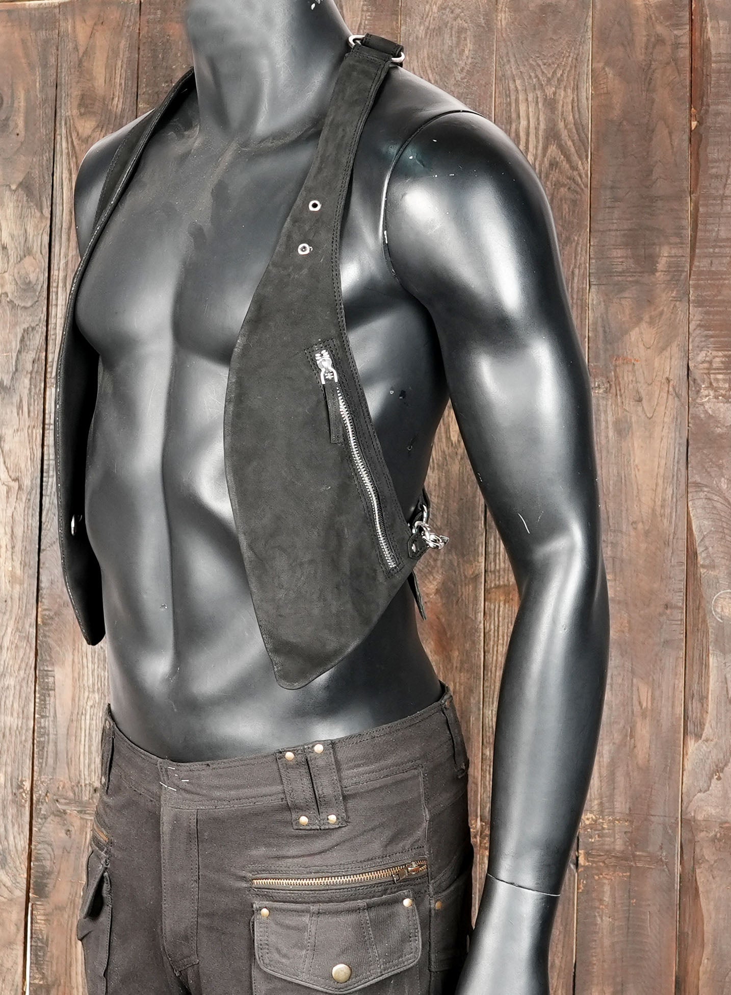 Black Leather Shoulder Holster Belt Handmade (LT-NS-HLS-6030)