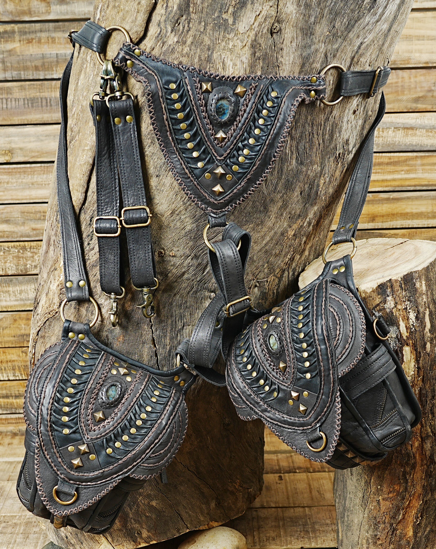 Handmade Genuine Leather Holster with Adjustable Straps || Steampunk Style Leather Holster (LT-AB-HLS-6003)