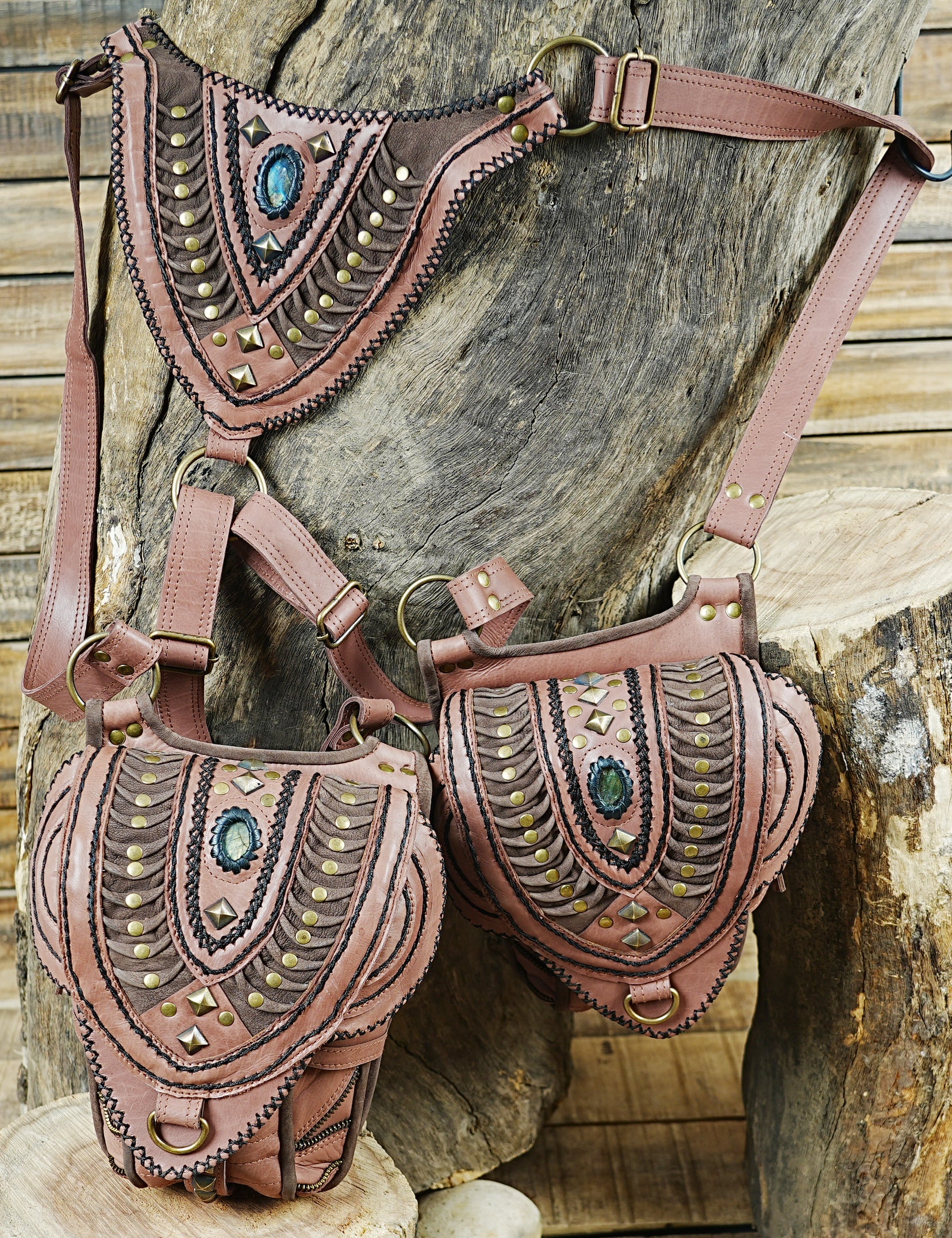 Handmade Genuine Leather Holster with Adjustable Straps || Steampunk Style Leather Holster (LT-AB-HLS-6003)