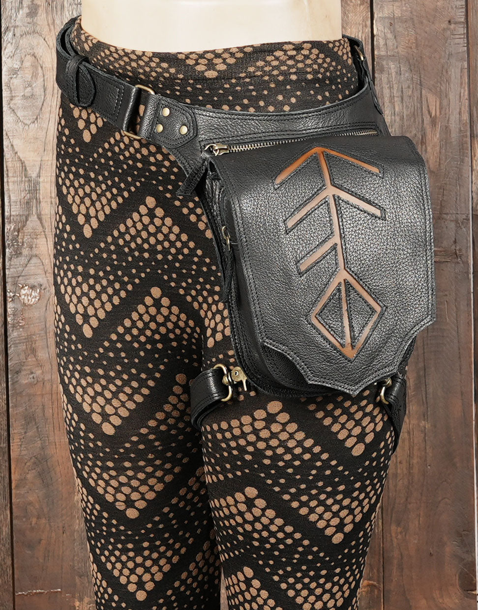 Leather Waist & Thigh Belt Bag – Festival Utility Hip Pouch, Steampunk (LT-AB-WBTS-6040)
