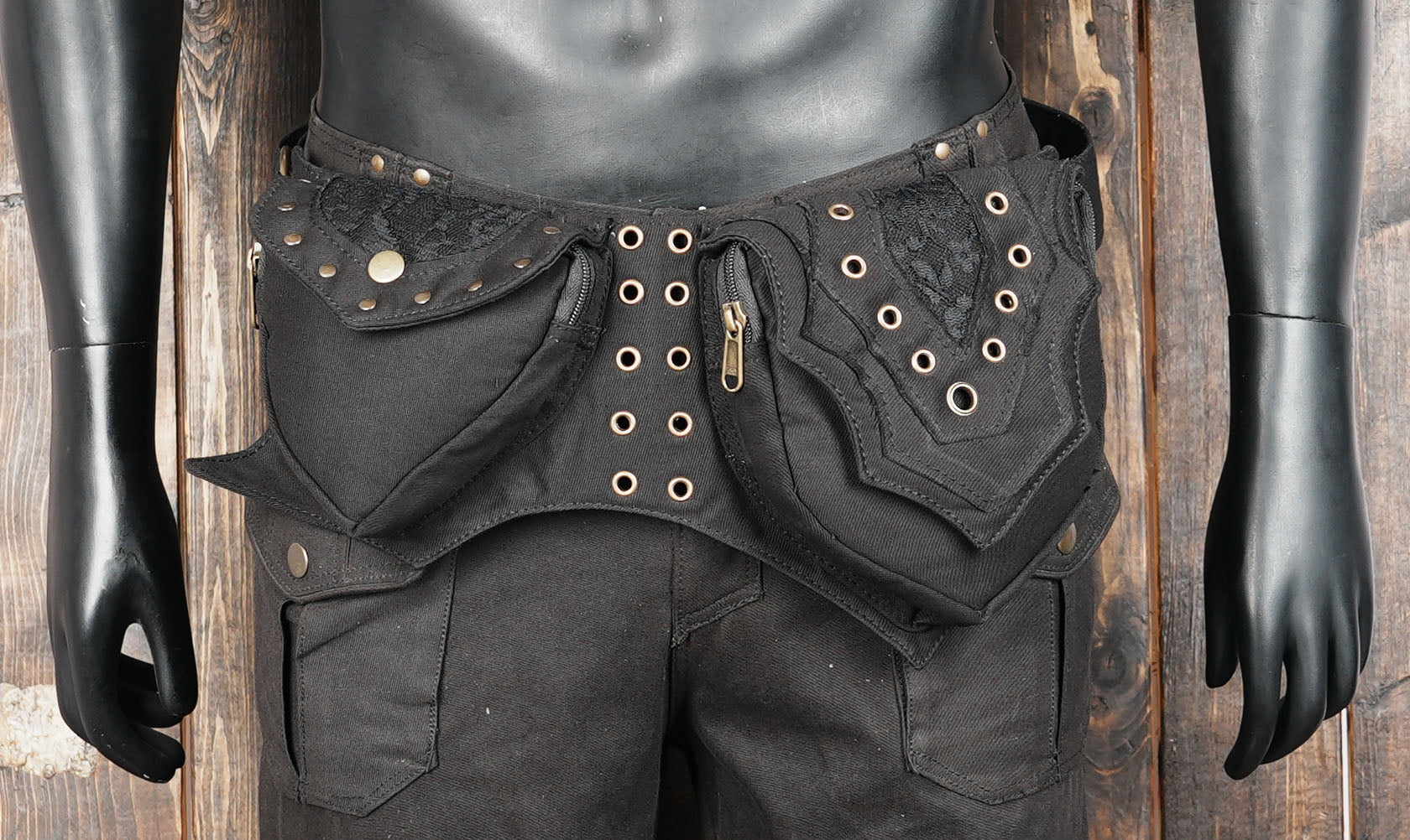 Dual-pocket belt bag styled for festivals, travel, or everyday wear