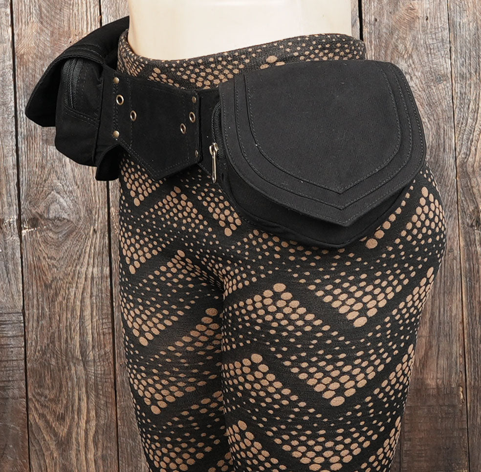  Hip Bag , Pocket Belt , Waist Bag , Black Festival Money 