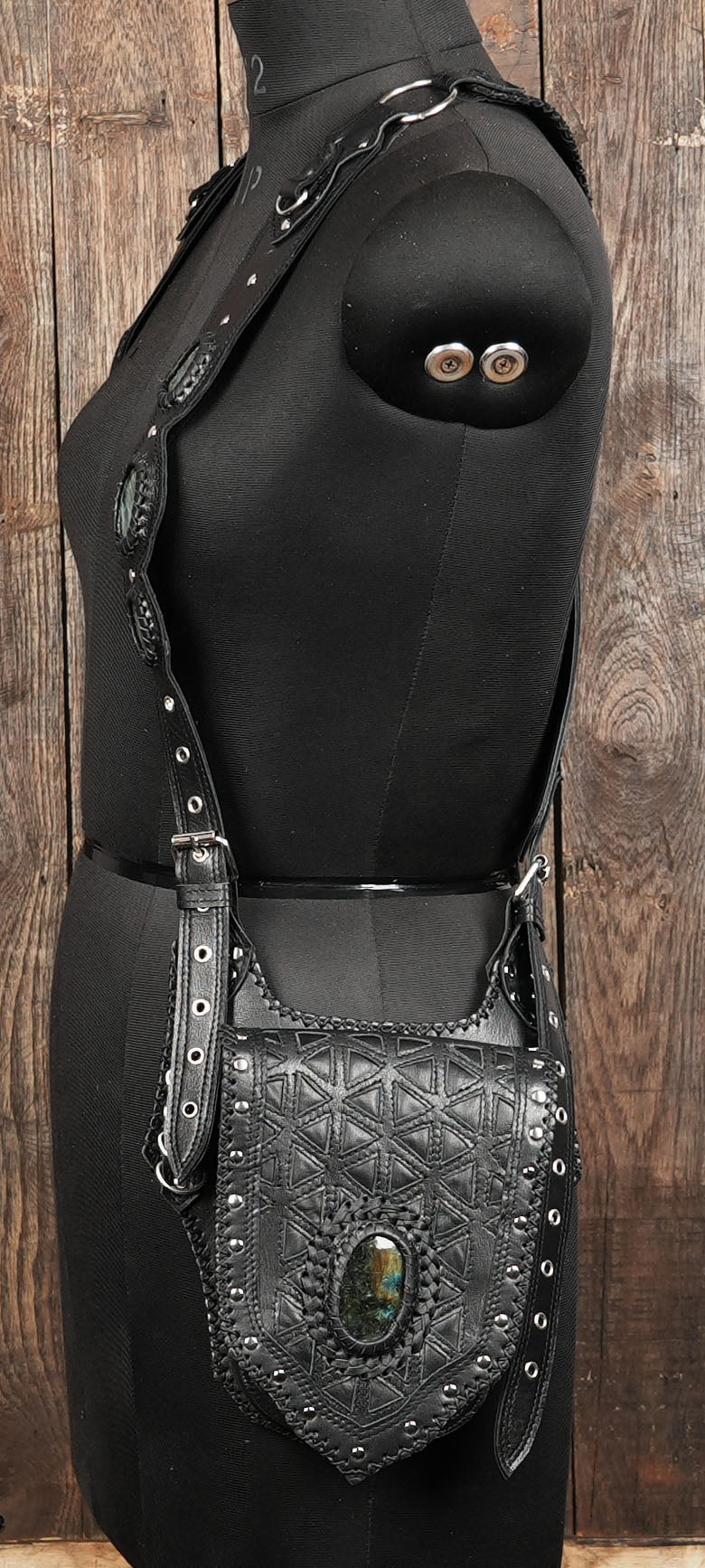 Buy Leather Holster Bag, Gems Stone, Genuine Leather Hip Bag 