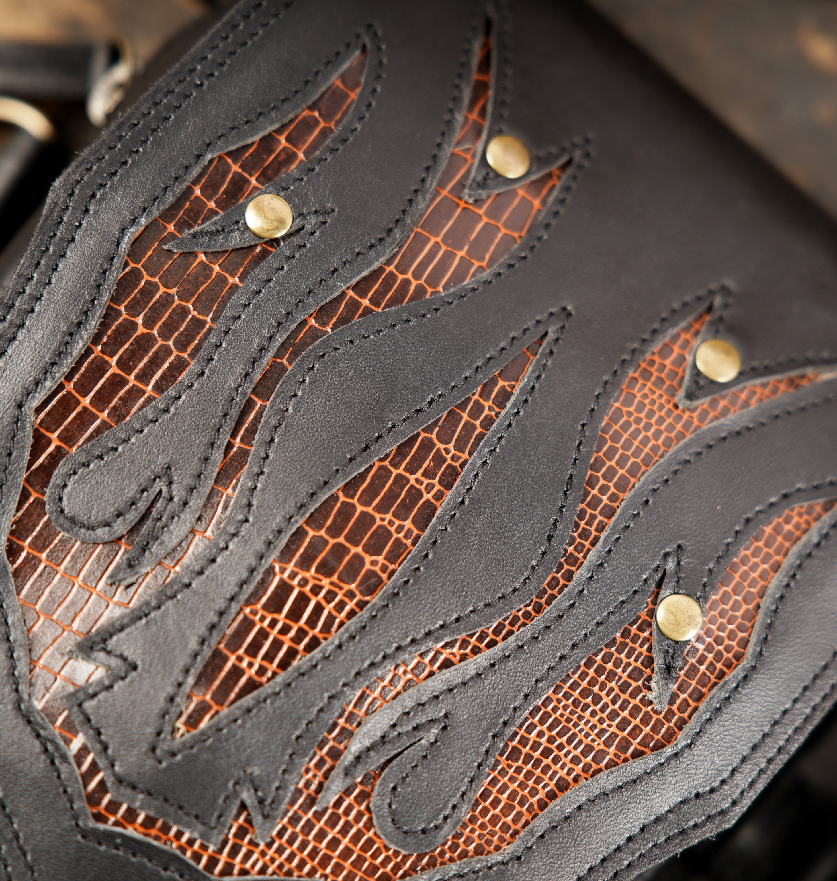 Handmade Flame Design Leather Dual Holster Harness || Gothic Style Dual Pouch Leather Holster Set (LT/AB/HLS/6029)