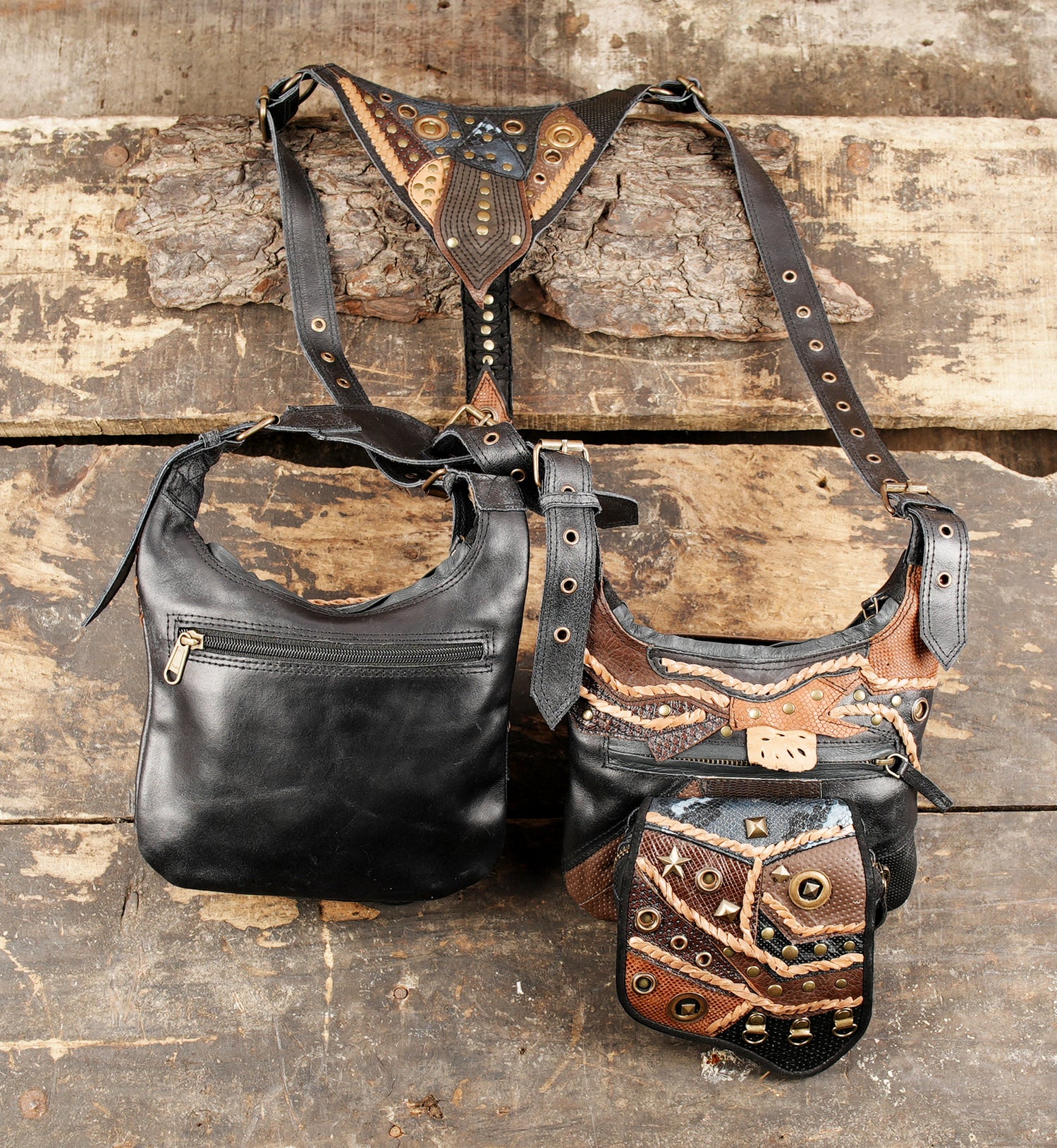 Leather holster bag, Hippie Bag festival bag travel unisex canvas vest gilet shoulder utility bag hip holster bag waist bag utility bag