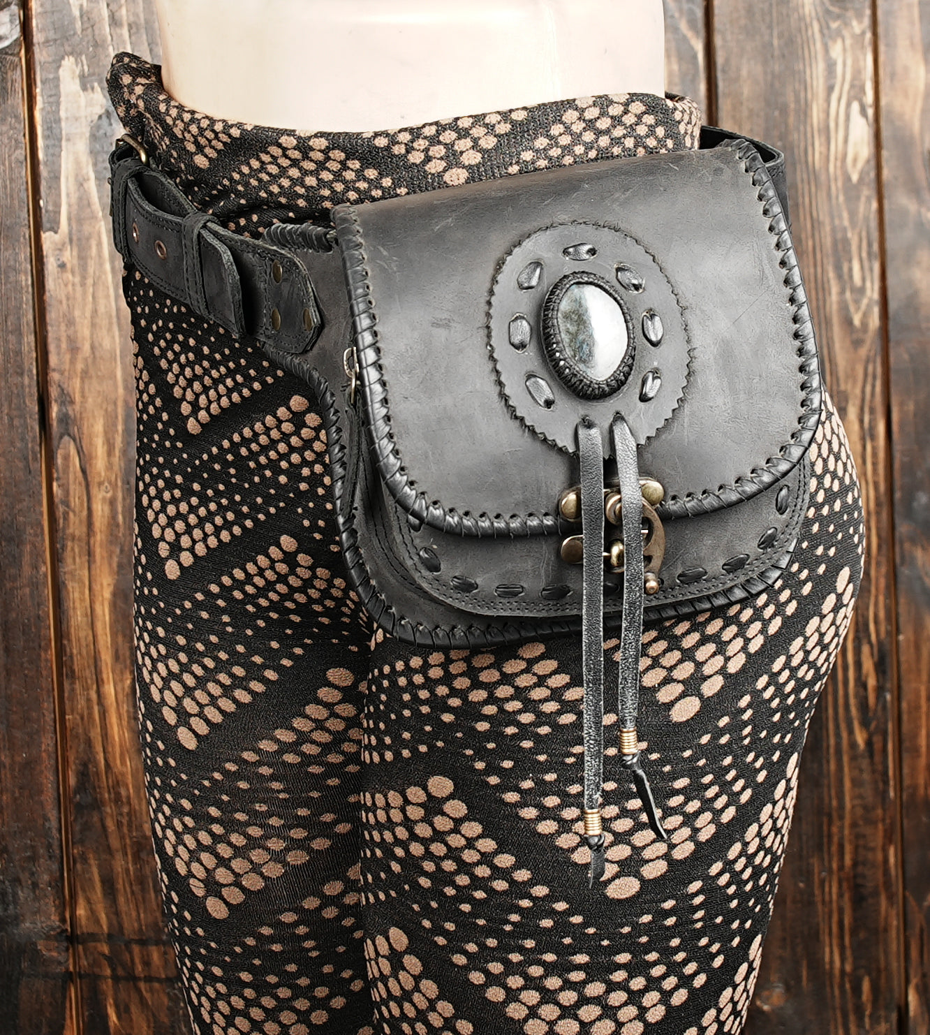 Festival-ready leather waist pack for men and women
