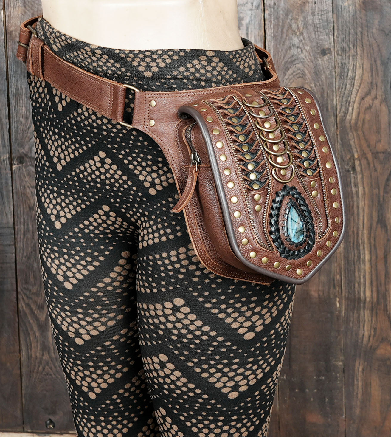 Handmade  Black Leather Waist Belt (LT-AB-WB-6180)