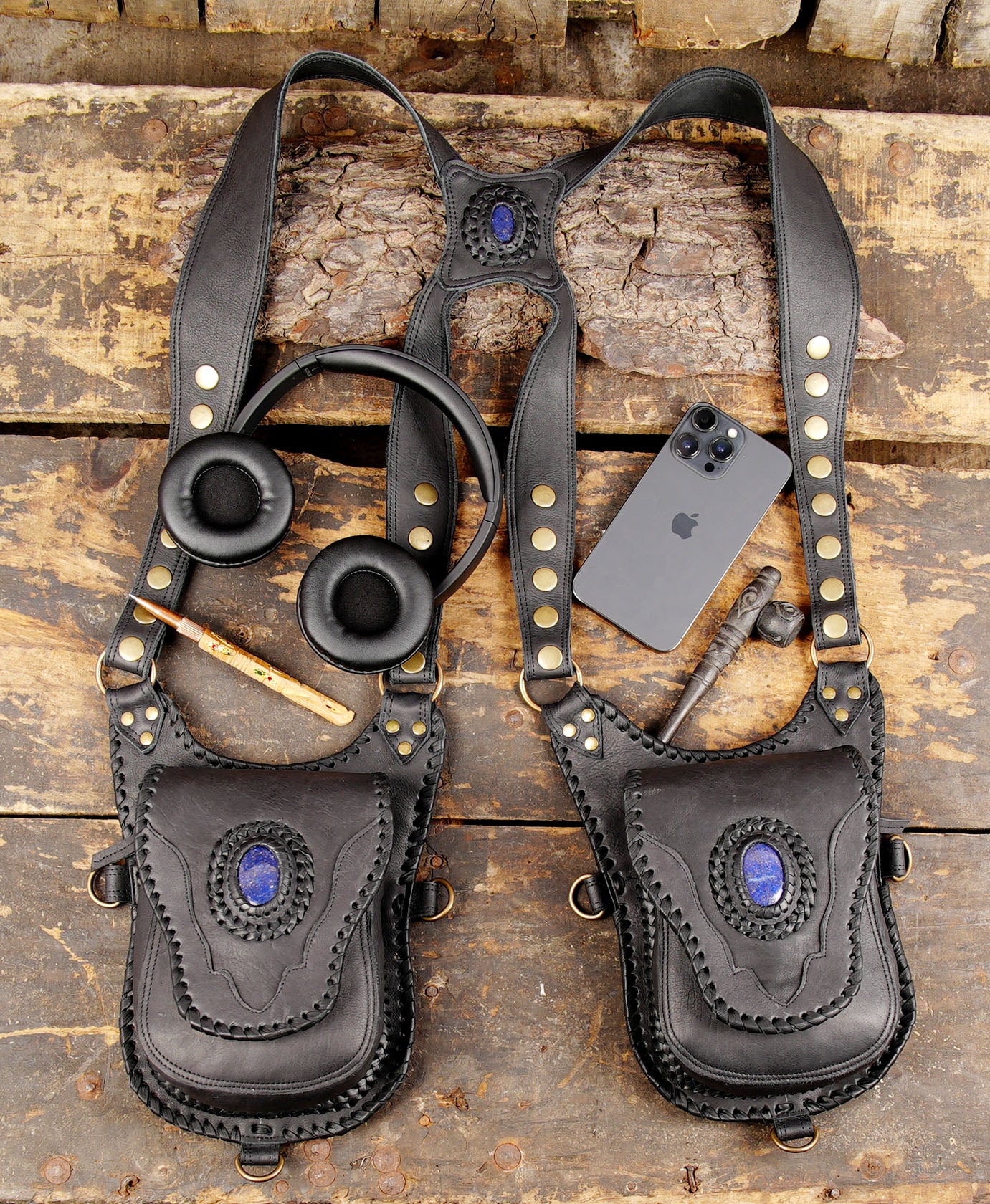 Leather Holster Bag, Real Leather shoulder Bag, Men Real Leather Bag , Genuine Leather Shoulder Bag, Men Holster, Phone Holster Bag , biker holster 