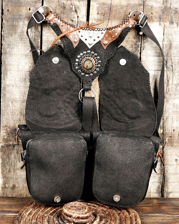 Unisex western holster bag made from genuine leather