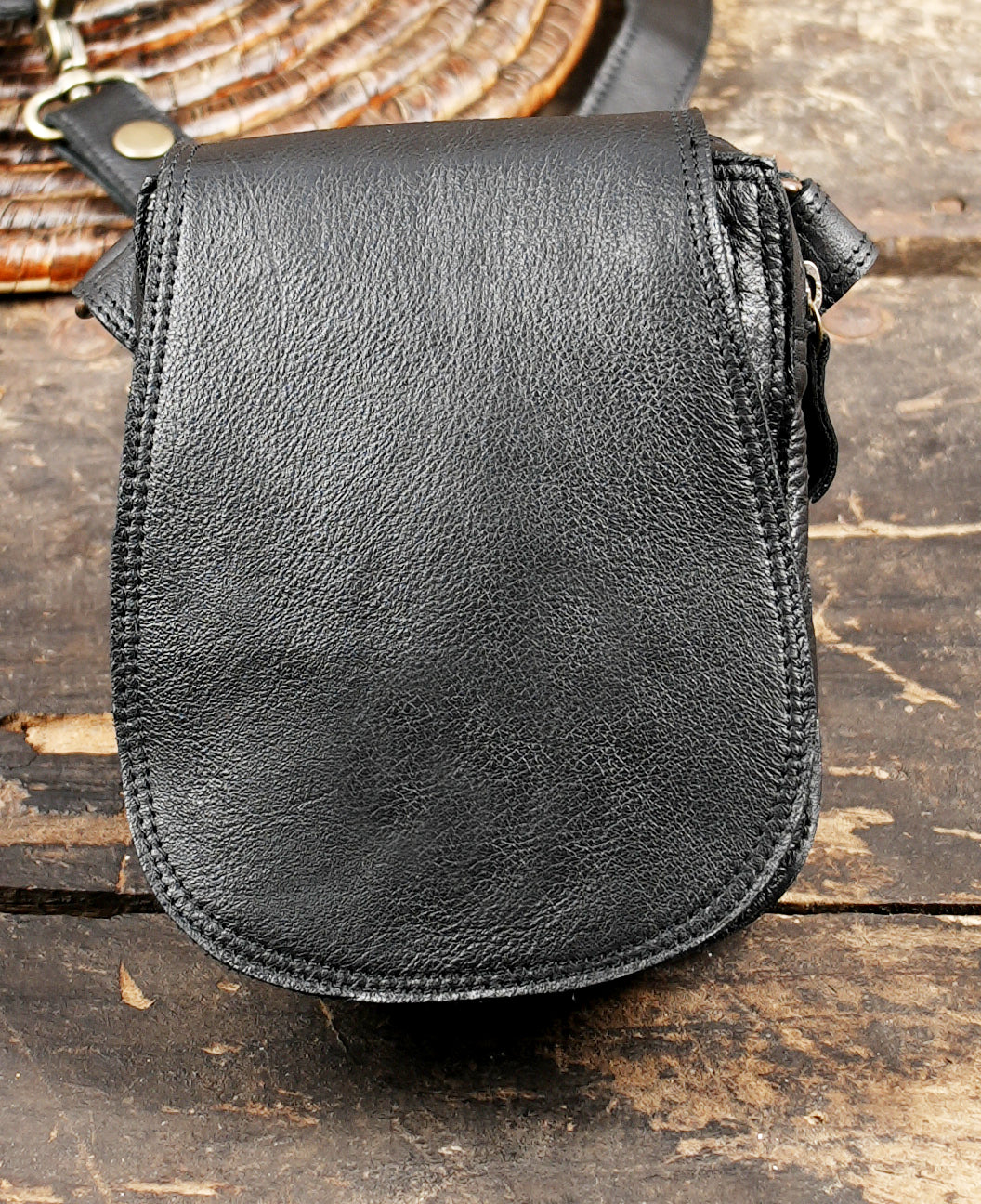 Festival leather holster with gemstone detail and straps