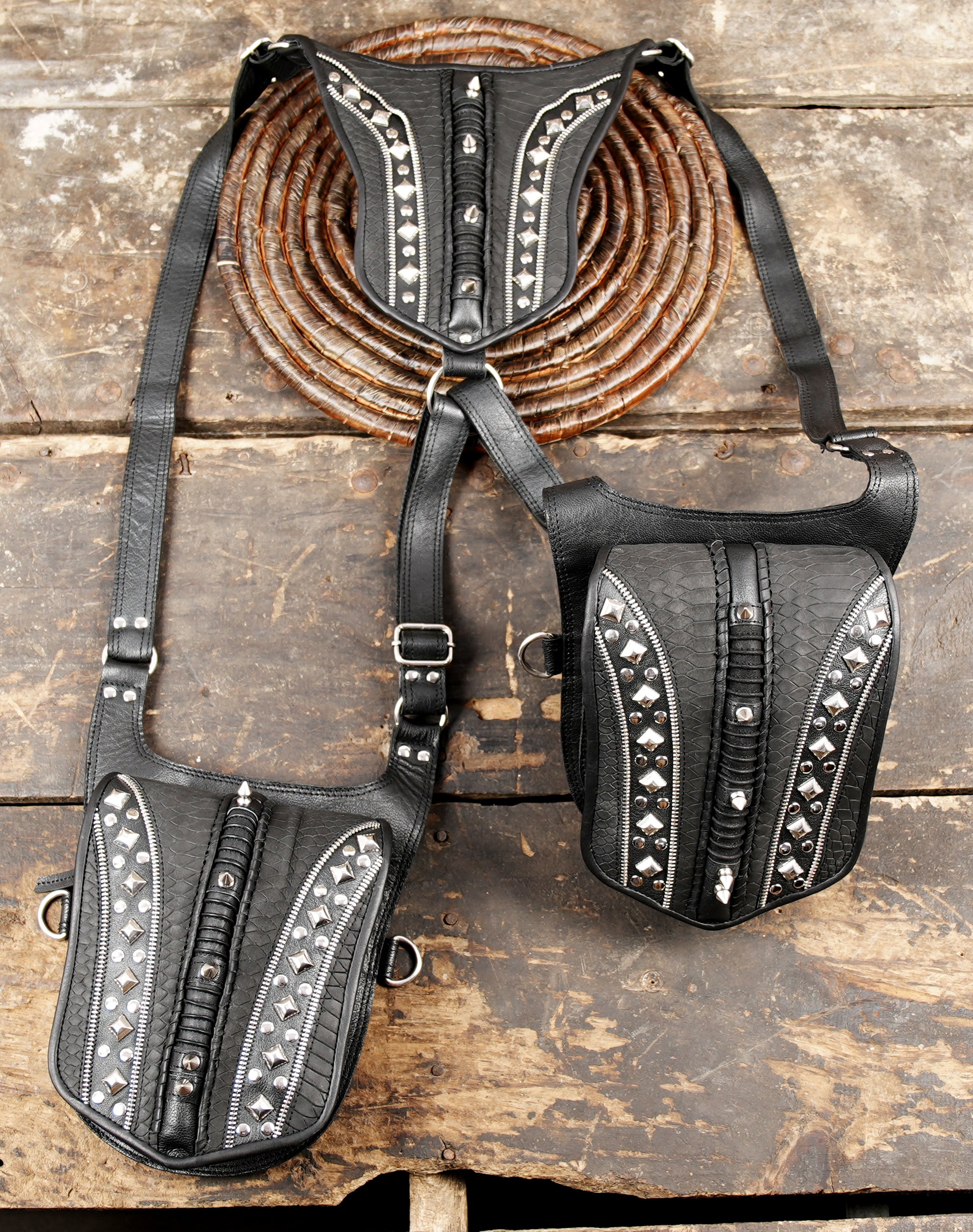 Leather Holster Bag, Festival Belt, Pocket Holster, Steampunk Accessories, Utility Holster Bag