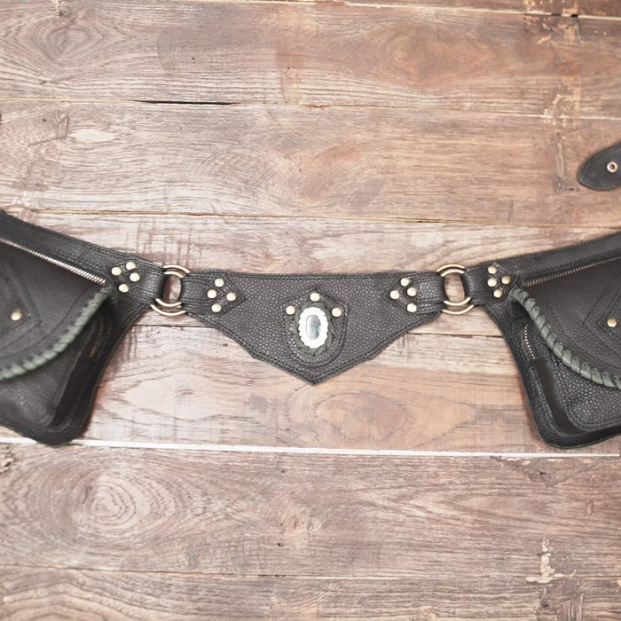 Leather Utility Belt - Festival Belt With All Magic