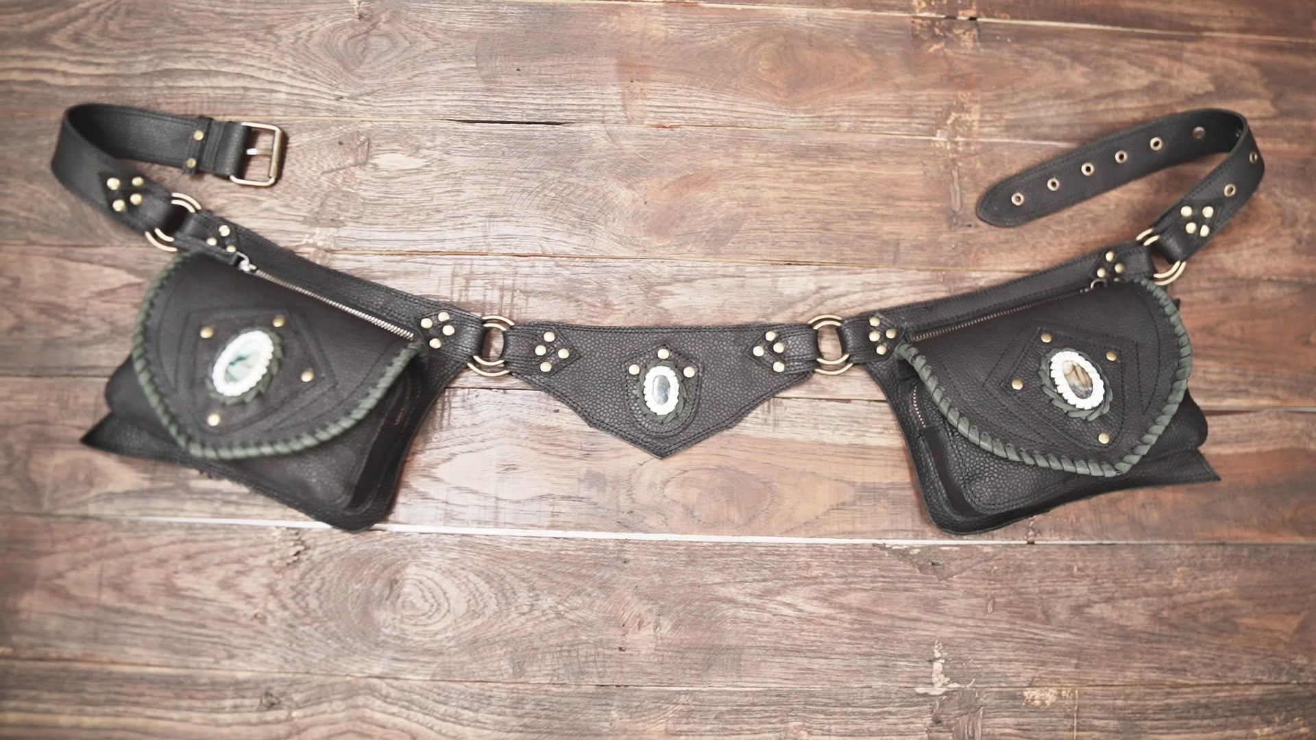 Leather Utility Belt - Festival Belt With All Magic