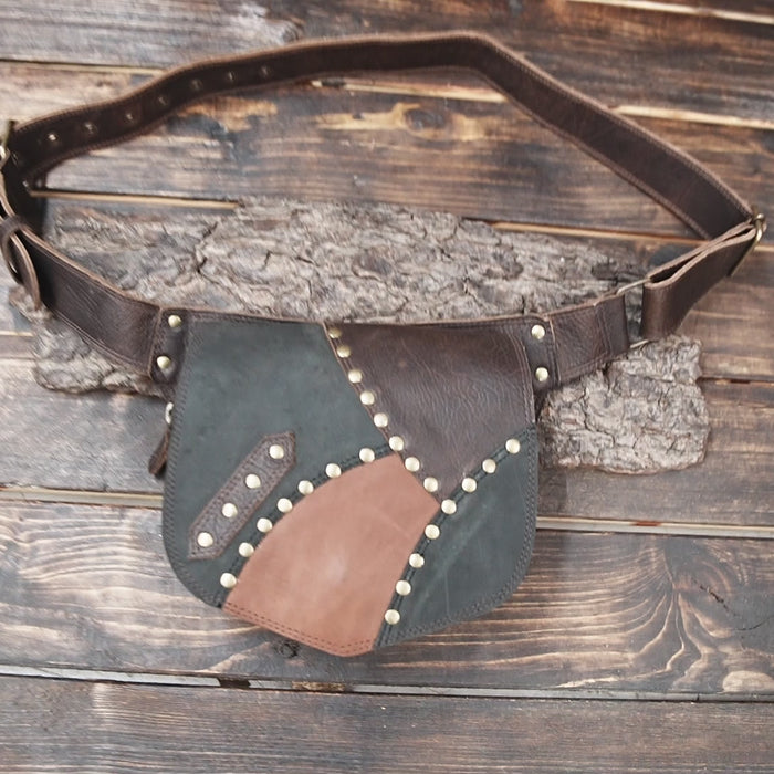  Handmade Leather Belt Bag: Viking Steampunk Hip Pouch