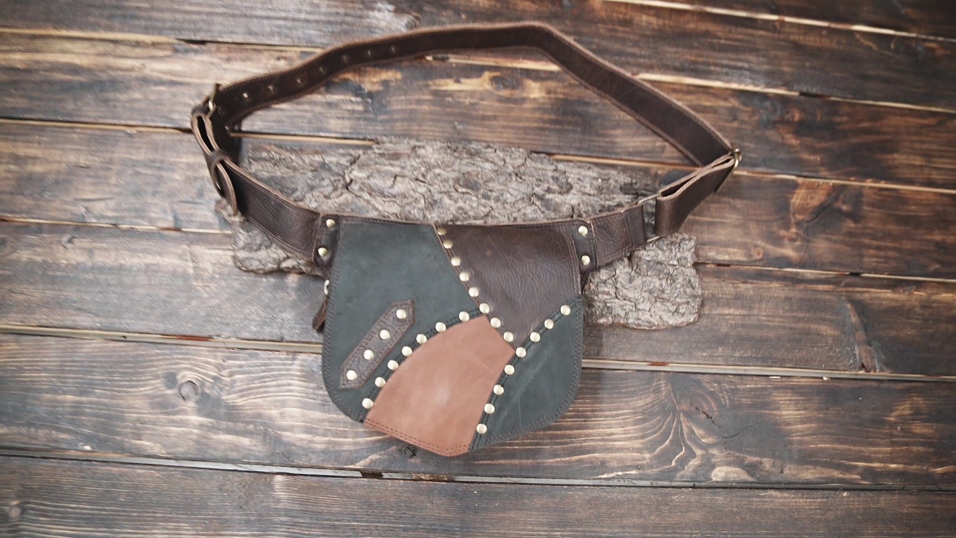  Handmade Leather Belt Bag: Viking Steampunk Hip Pouch