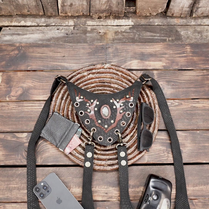 Leather Handmade Holster || Utility Leather Holster Belt || shoulder bag || Adjustable straps || Utility Holster || Burning Man holster ||