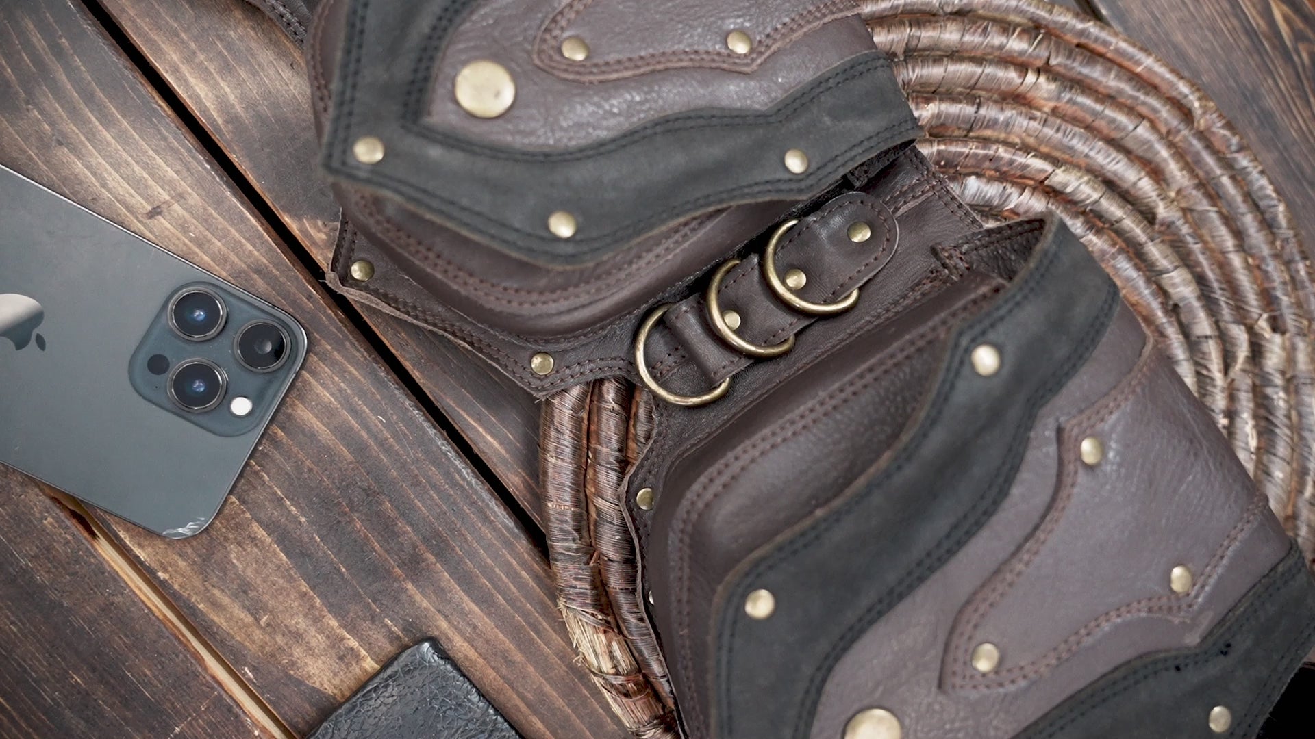 Brown Leather Waist Belt with Pouches – Steampunk & Gothic Cosplay Holster