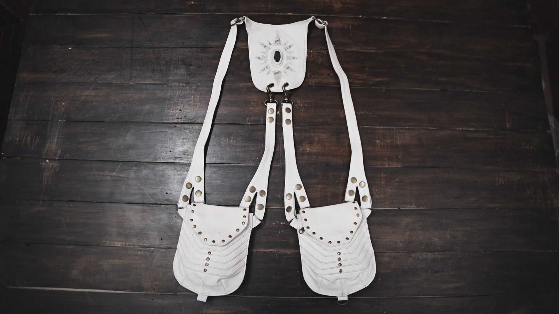 Buy REAL LEATHER Labradorite GEMSTONE Shoulder Holster Bag, Leather Handmade, Leather Shoulder with steel metal 