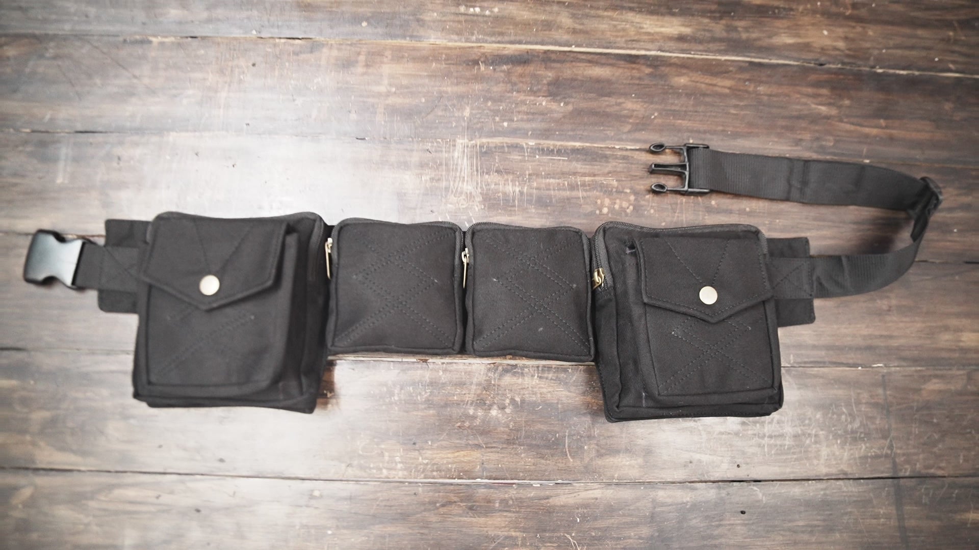 Multi-pocket waist bag for festivals and cosplay
