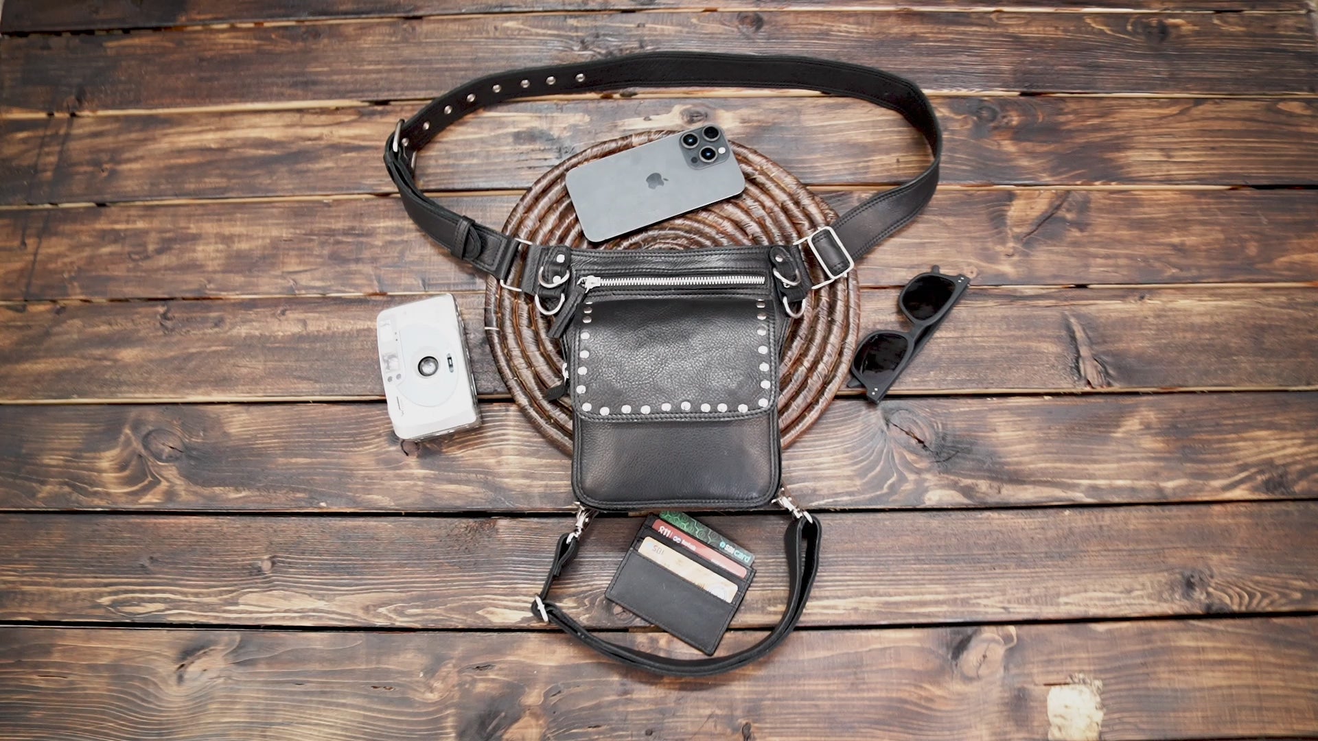 Handmade Leather Waist Thigh Belt || With Nickle Silver 